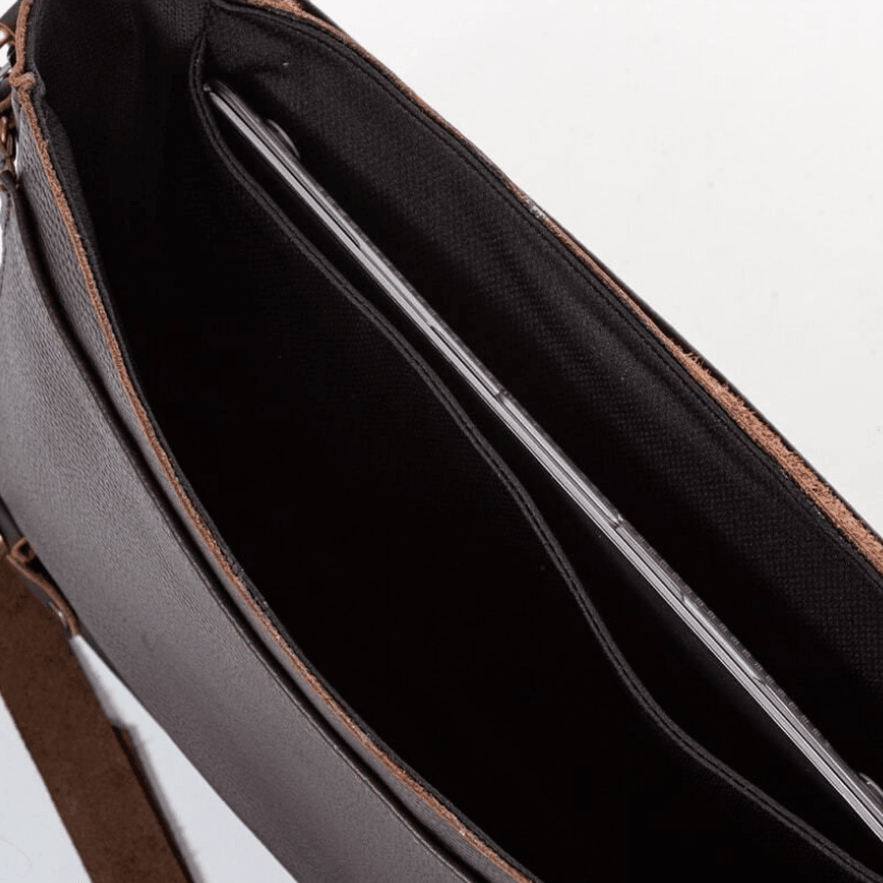 Izmir Classic Leather Messenger Bag – Dark Brown Edition by HappyNear Exclusive