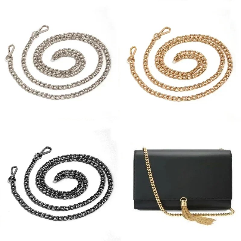 47.2 in (120 cm) Metal Aluminum Replacement Bag Chain - Lightweight, Durable Accessory for Handbags and Shoulder Bags, Available in Light Gold, White K, Gun Black, and Bronze