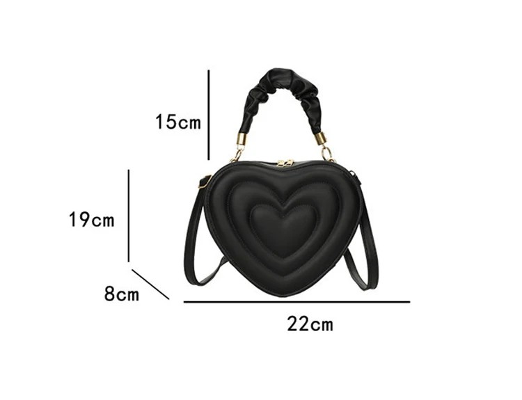 Heart-Shaped Crossbody Bag | Trendy PU Leather Top Handle Handbag for Women