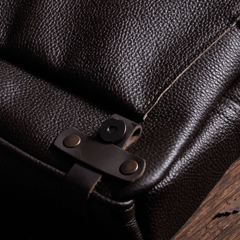 Izmir Classic Leather Messenger Bag – Dark Brown Edition by HappyNear Exclusive