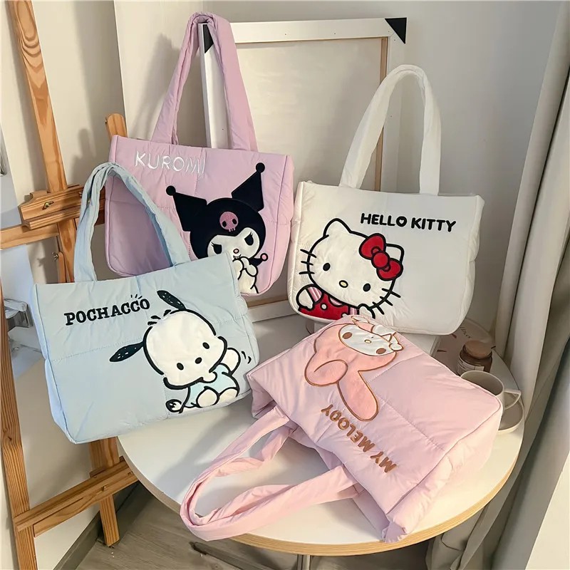 Cute Sanrio Character Tote Bag - Large Capacity Kuromi, Hello Kitty, My Melody Handbag for Girls and Women