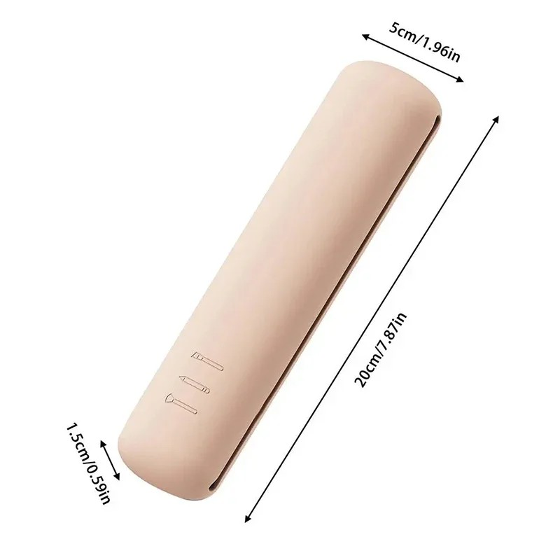 Silicone Makeup Brush Holder - Portable Waterproof Cosmetic Brush Case for Travel, Girls & Women