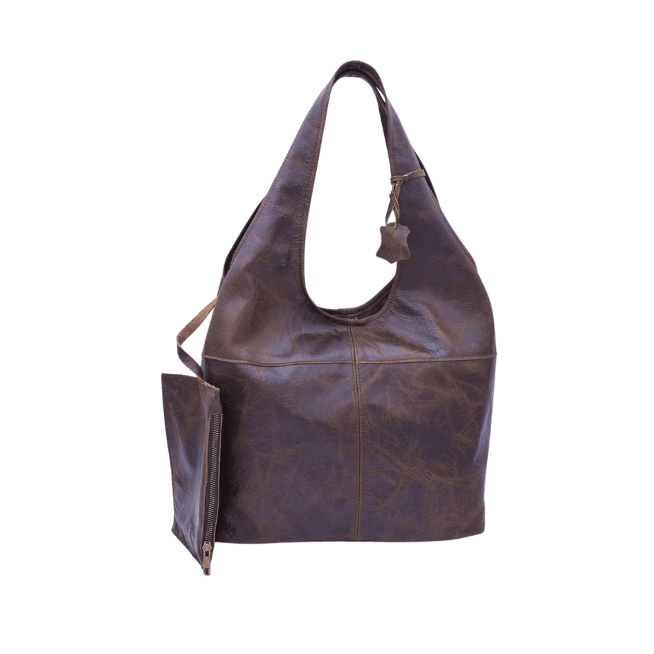 Didim Luxe Shoulder Bag – Antique Coffee Soft Leather Handbag by HappyNear Exclusive