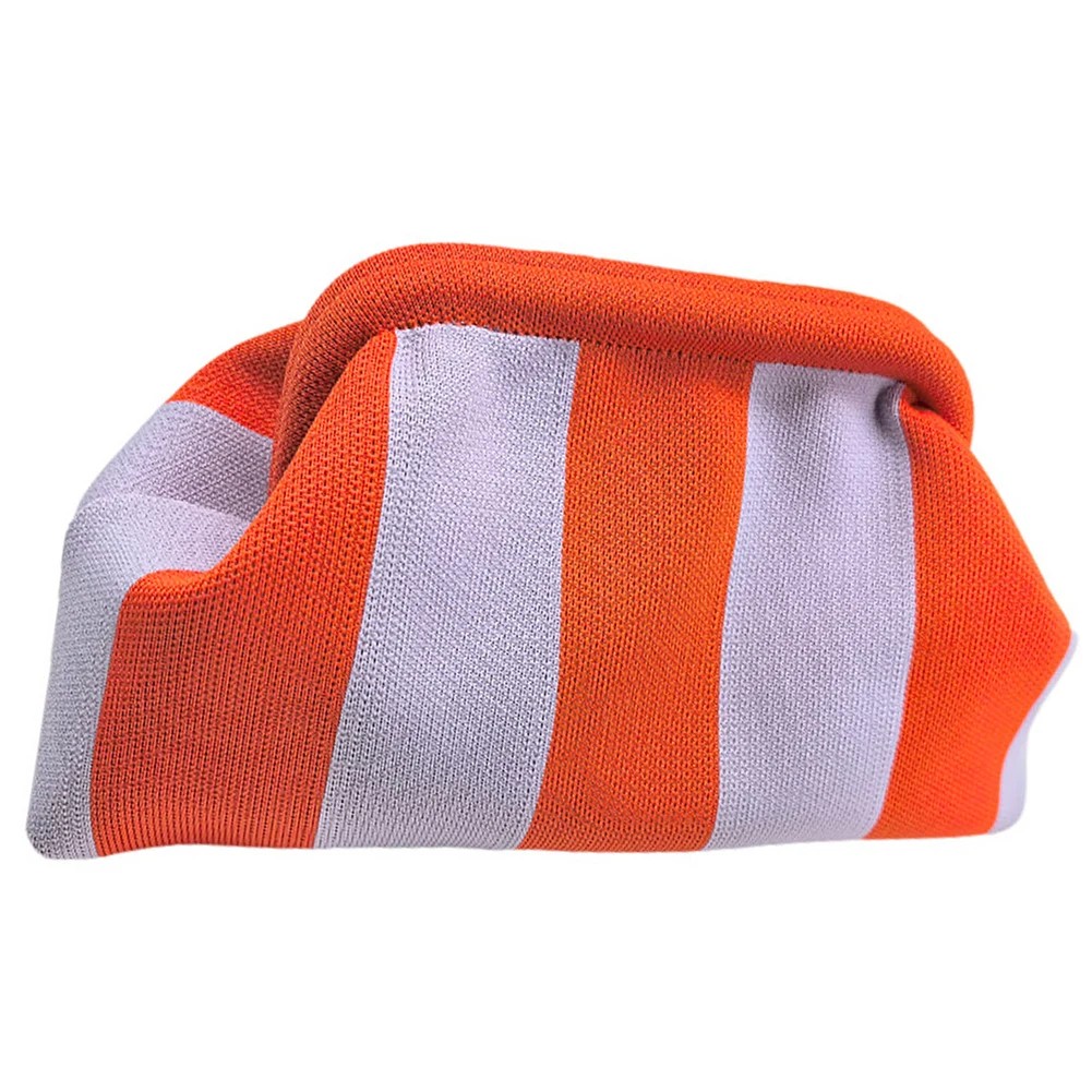 Striped Knitted Clutch Bag - Summer Beach Woven Handbag for Women | Colorblock Crochet Dumpling Clutch