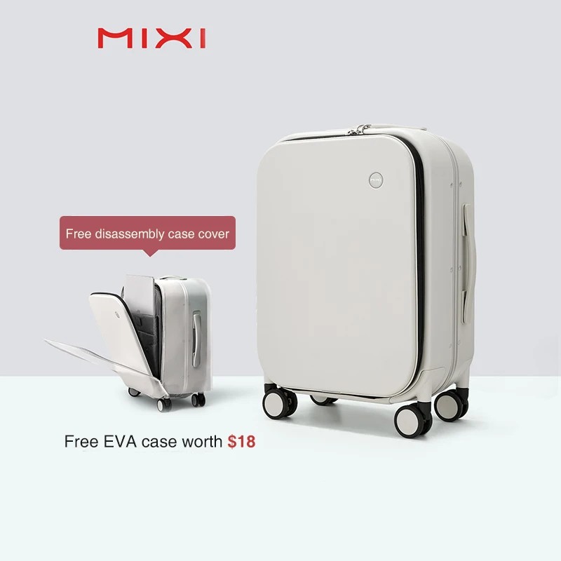 Mixi Patent Design Aluminum Frame Carry-On Suitcase - Sleek Rolling Luggage, 18-Inch, 20-Inch, and 24-Inch Options - Available in Sapphire Blue, Green, and Peach