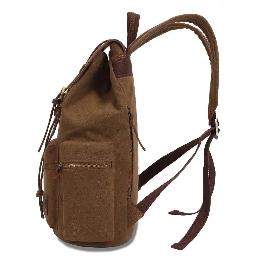 Vintage Canvas Backpack – Durable Travel & Hiking Bag for Men and Women with Large Capacity, Functional Pockets, and Free Shipping