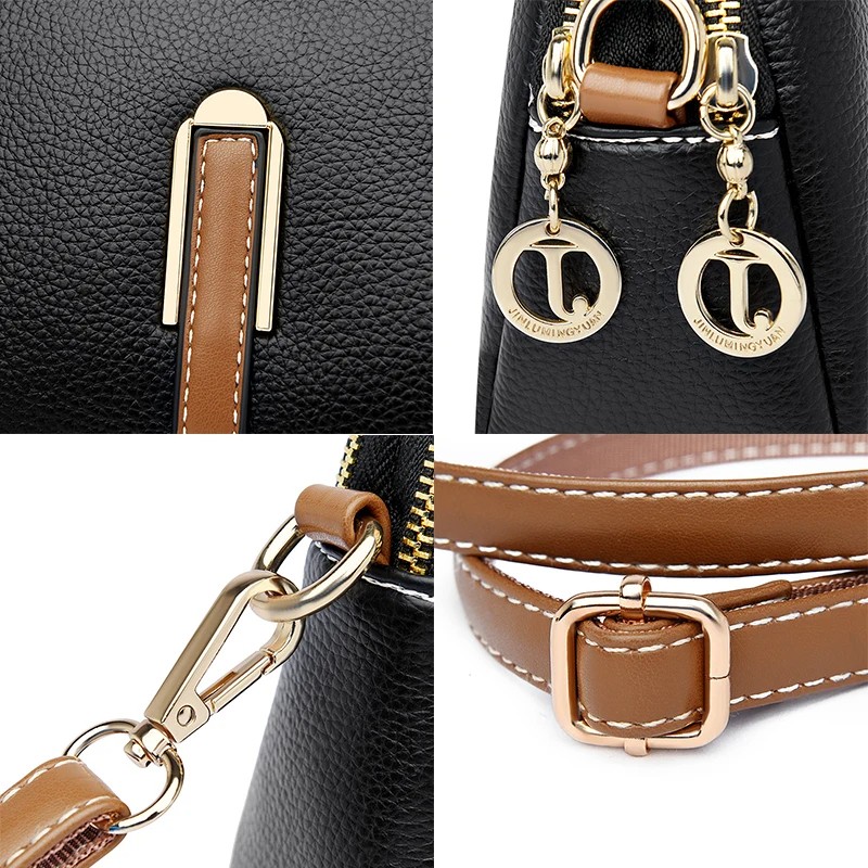 Borsa a tracolla da donna di lusso in vera pelle - Borsa a tracolla firmata con patta in pelle bovina