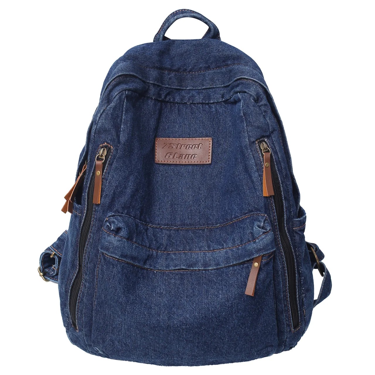 Trendy Denim School Backpack for Women – Large Capacity, Multi-Pocket Student Rucksack