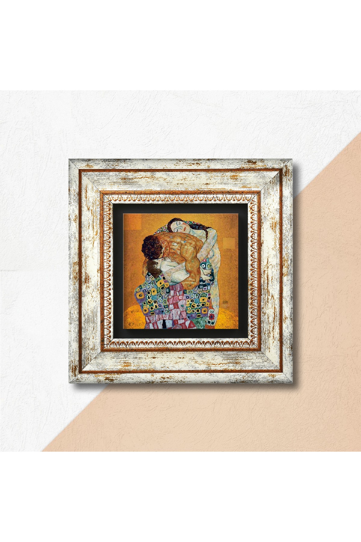 Gustav Klimt Family Embrace Stone Wall Painting Framed Wall Decor Wall Art