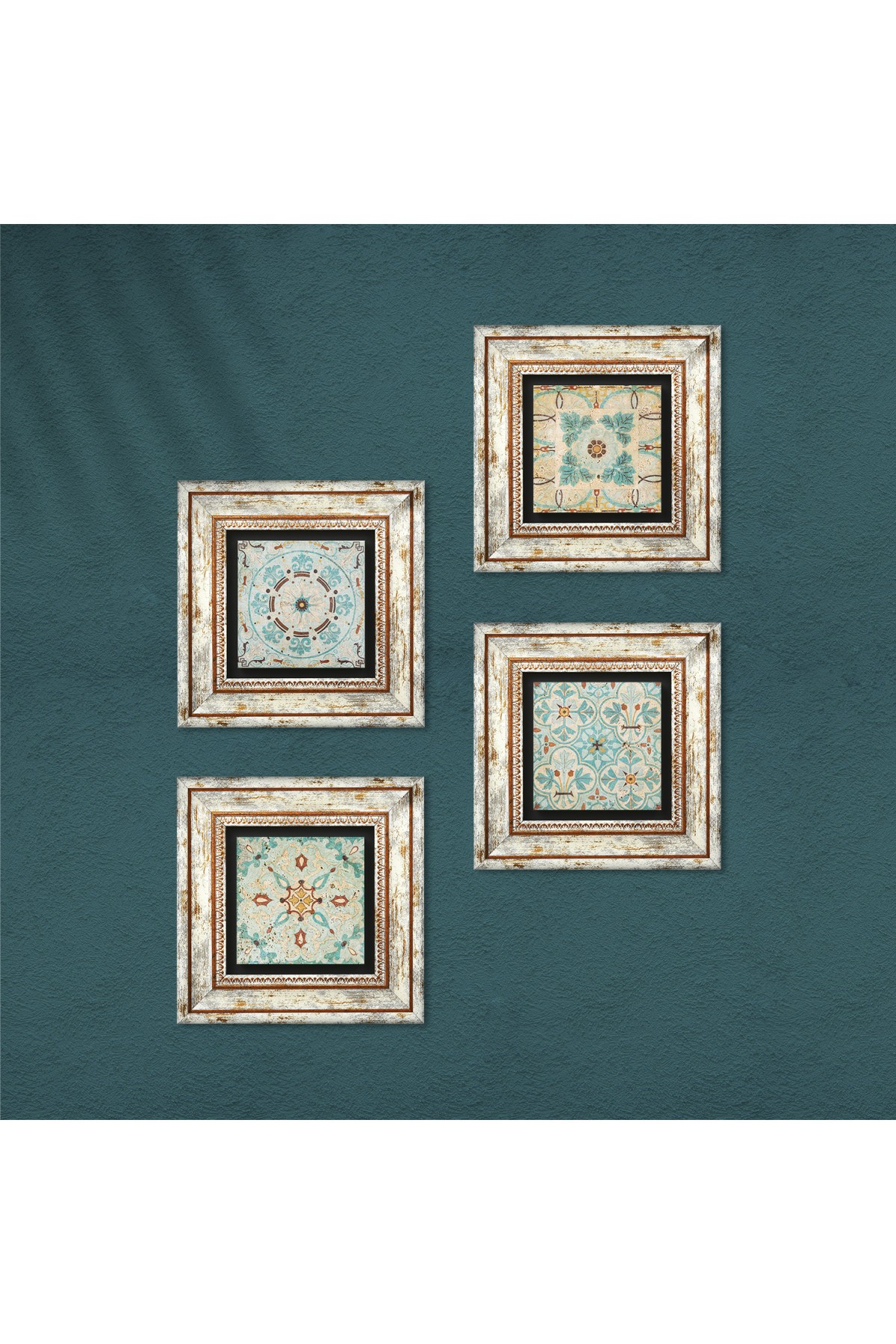 Pattern Stone Wall Painting Framed Wall Decor 4 Piece Painting Set Wall Art