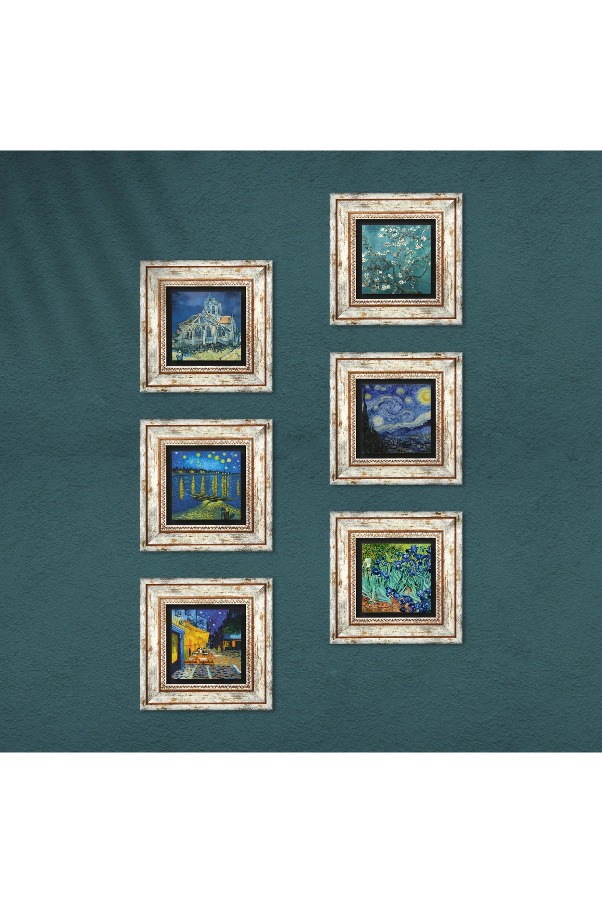 Van Gogh Stone Wall Painting Framed Wall Decor 6 Piece Painting Set Wall Art