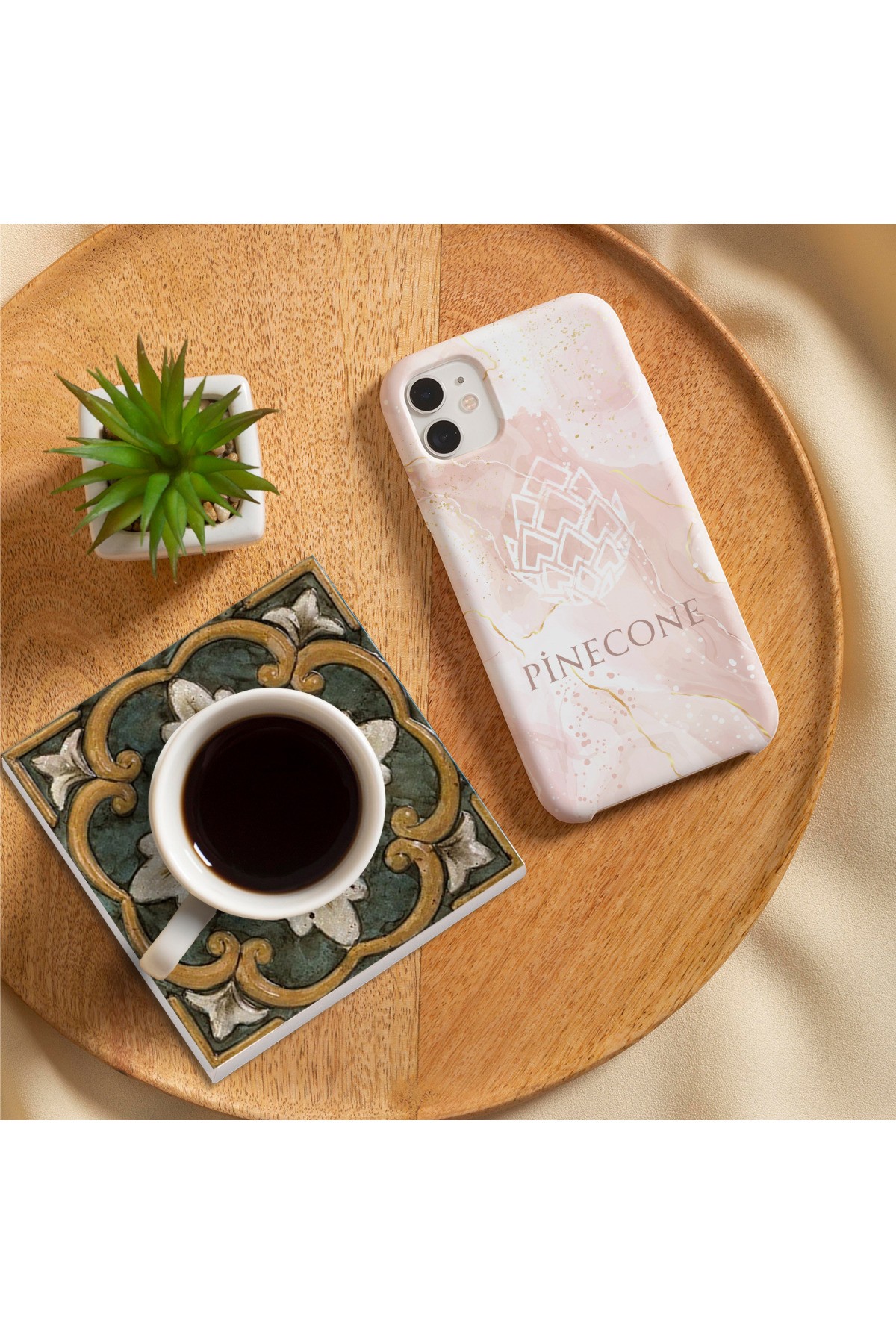 Ethnic Pattern Stone Coasters Desktop Protective Coasters 4 Piece Set 10x10cm Stone Coasters