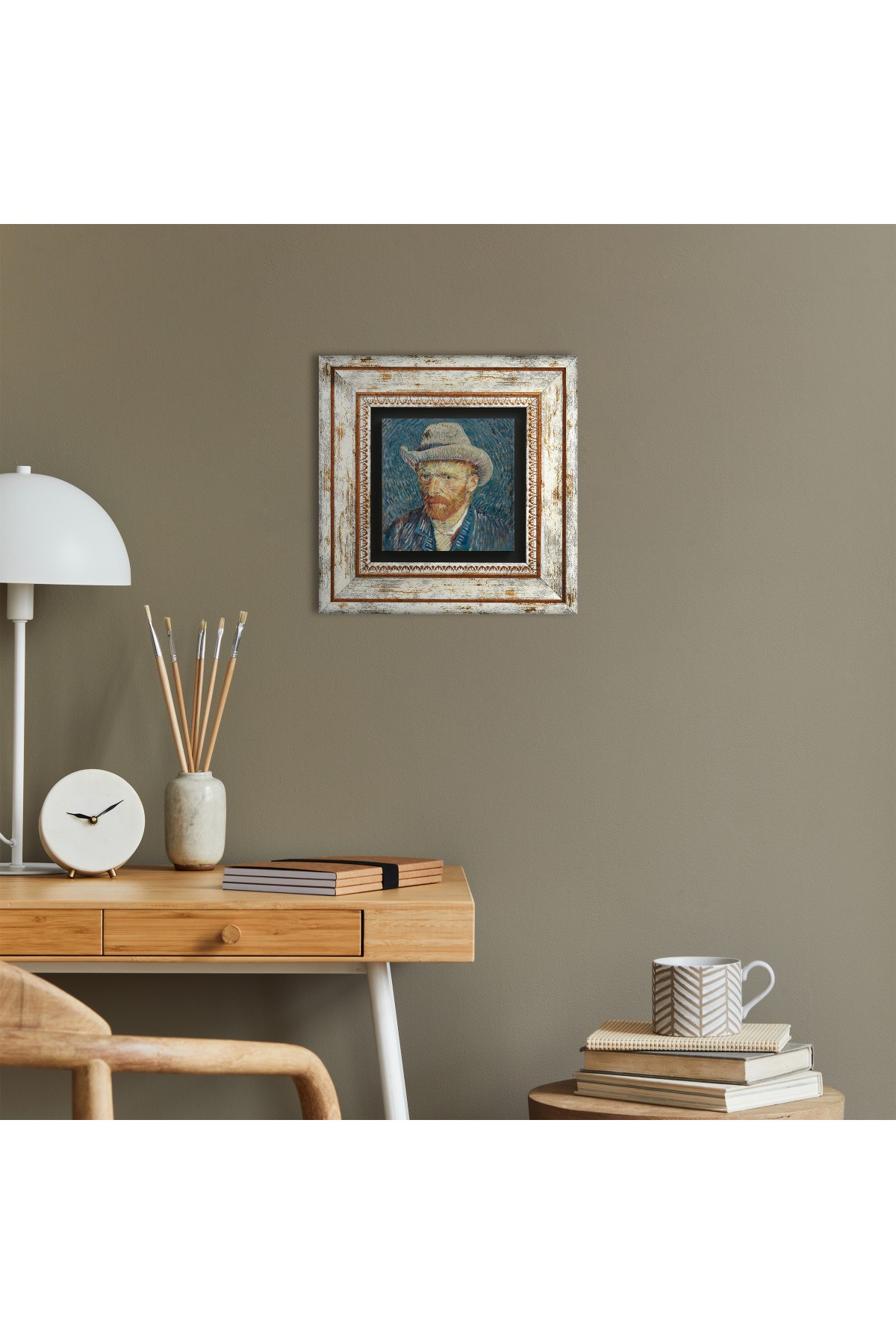 Van Gogh Self-Portrait Stone Wall Painting Framed Wall Decor Wall Art