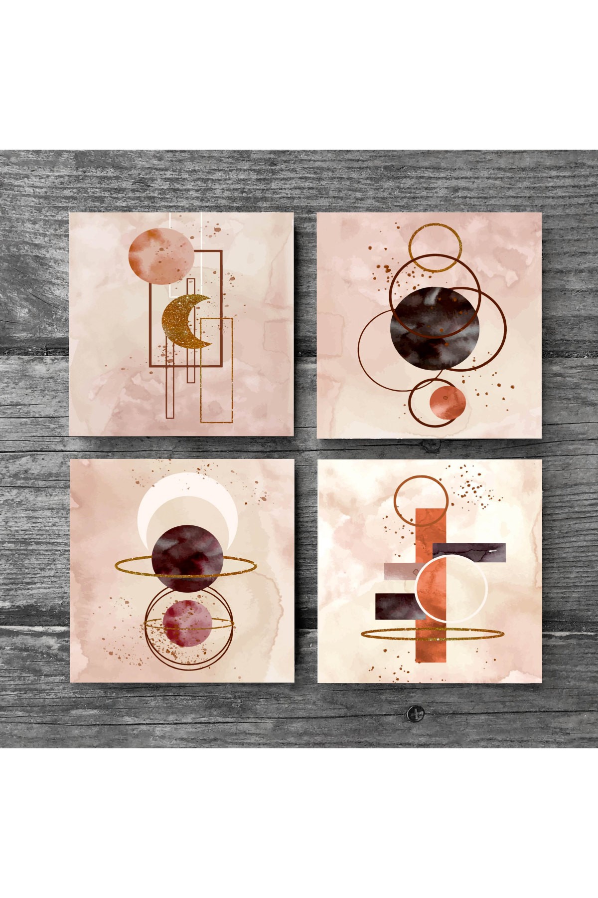 Minimalist Abstract Stone Coasters Desktop Protective Coasters 4 Piece Set 10x10cm Stone Coasters