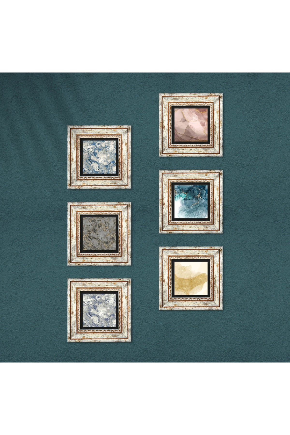 Abstract Art, Pattern Stone Wall Painting Framed Wall Decor 6 Piece Painting Set Wall Art