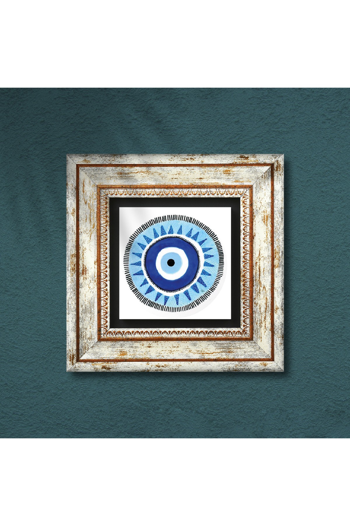 Evil Eye Stone Wall Painting Framed Wall Decoration Wall Art