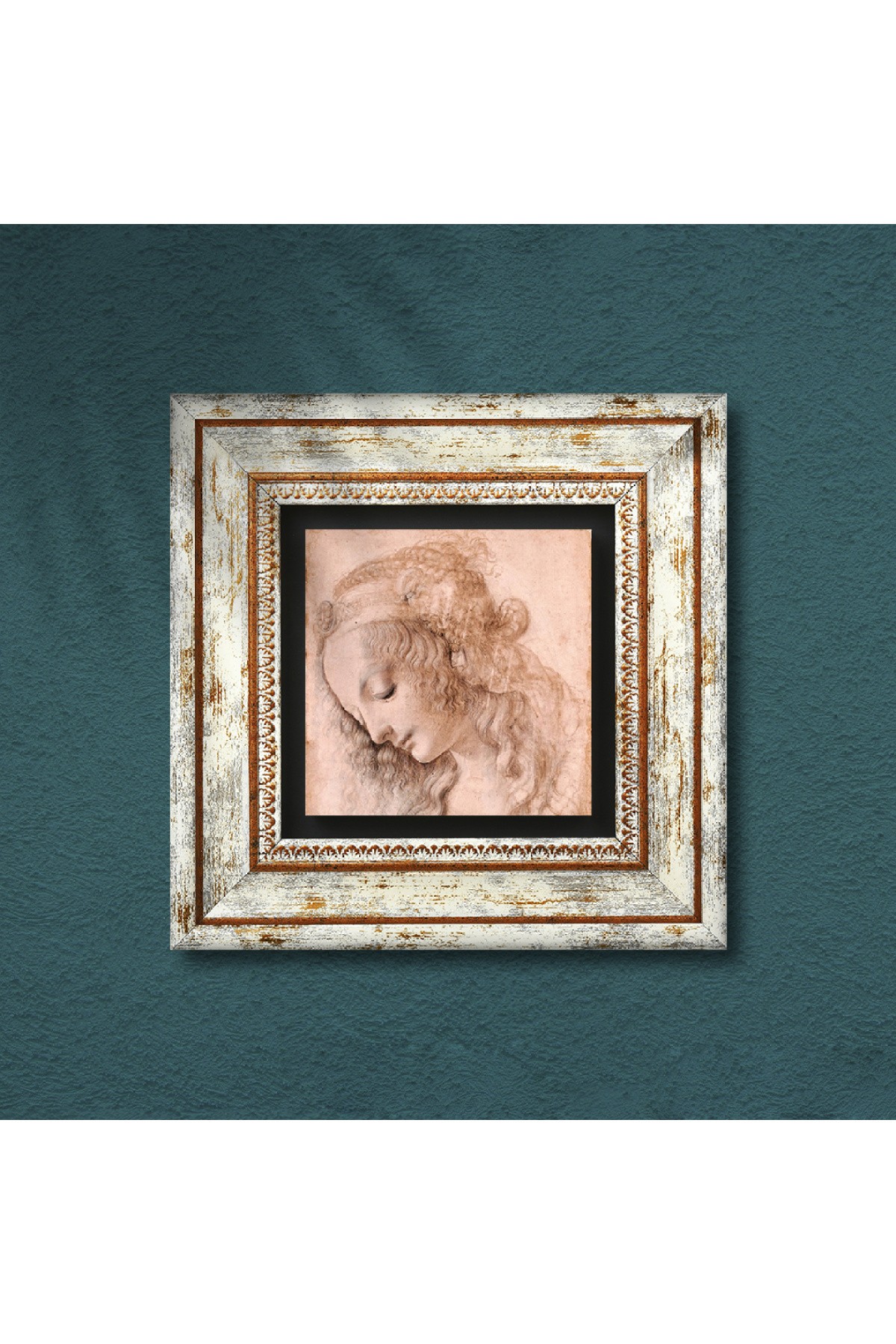 Leonardo da Vinci Head Profile of a Young Woman Stone Wall Painting Framed Wall Decoration Wall Art