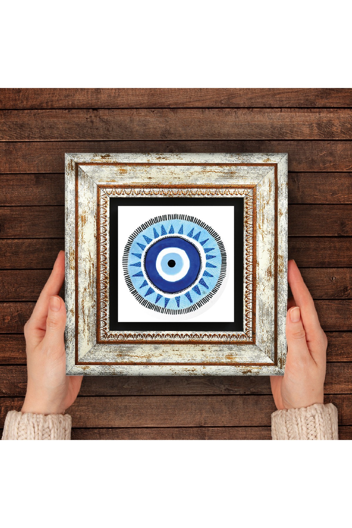 Evil Eye Stone Wall Painting Framed Wall Decoration Wall Art