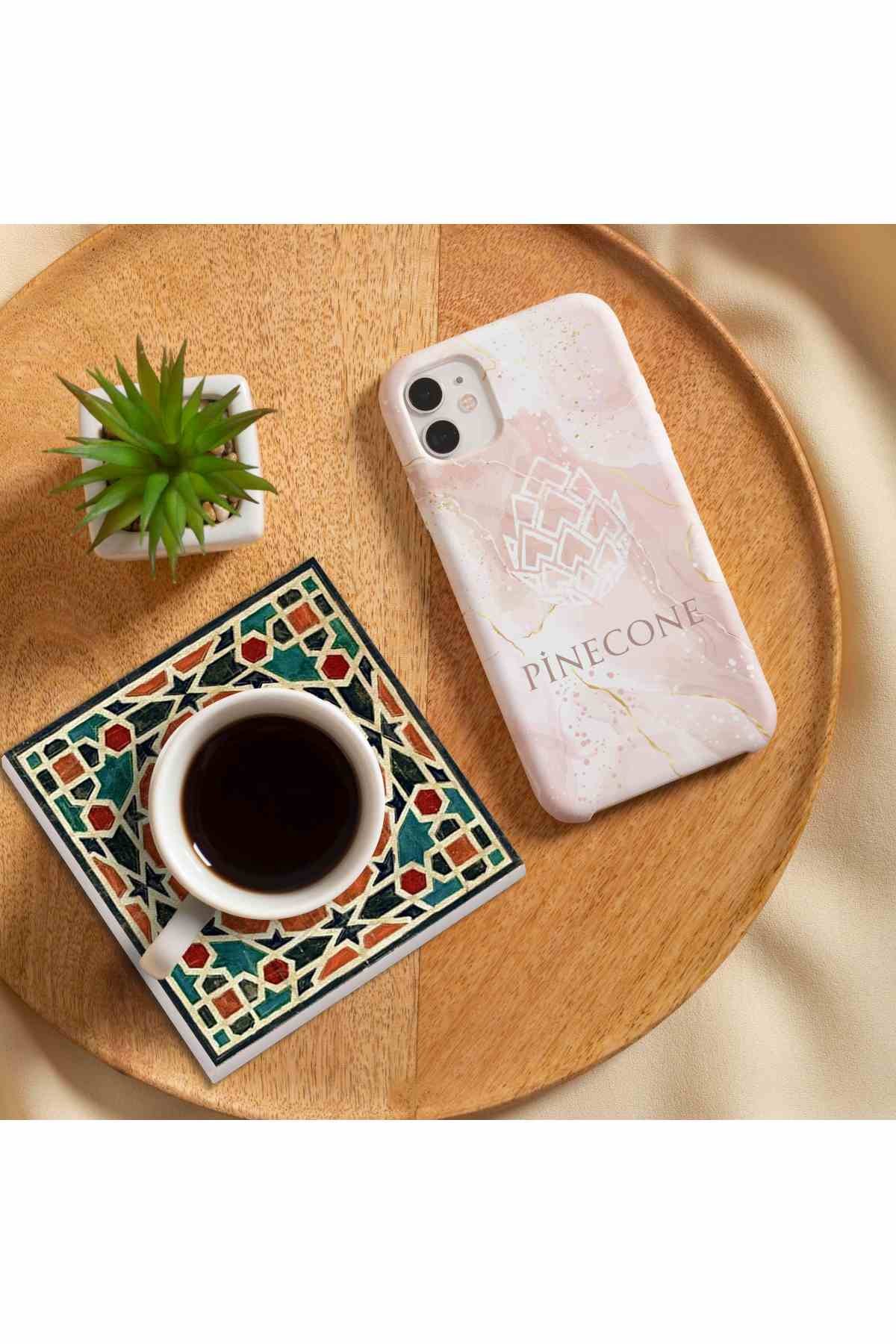 Ethnic Pattern Stone Coasters Desktop Protective Coasters 4 Piece Set 10x10cm Stone Coasters