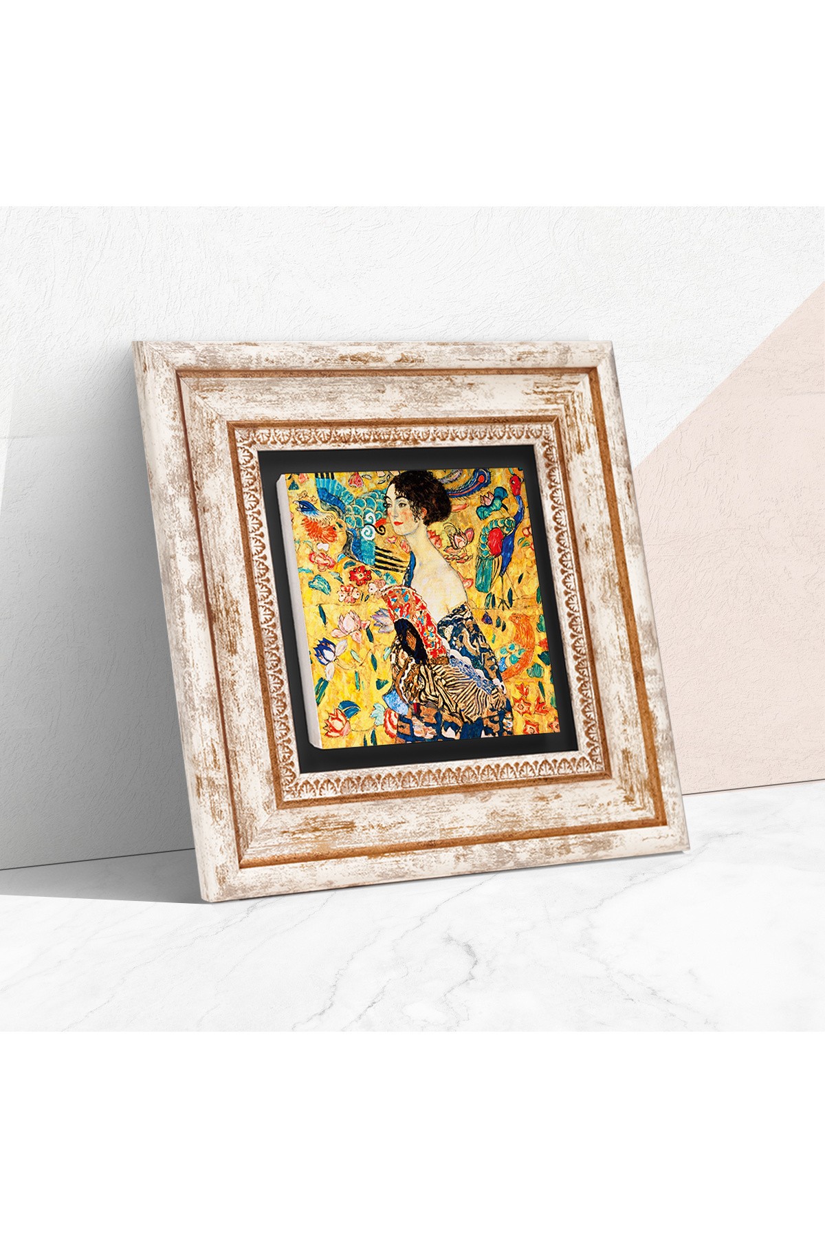 Gustav Klimt Woman with a Fan Stone Wall Painting Framed Wall Decoration Wall Art