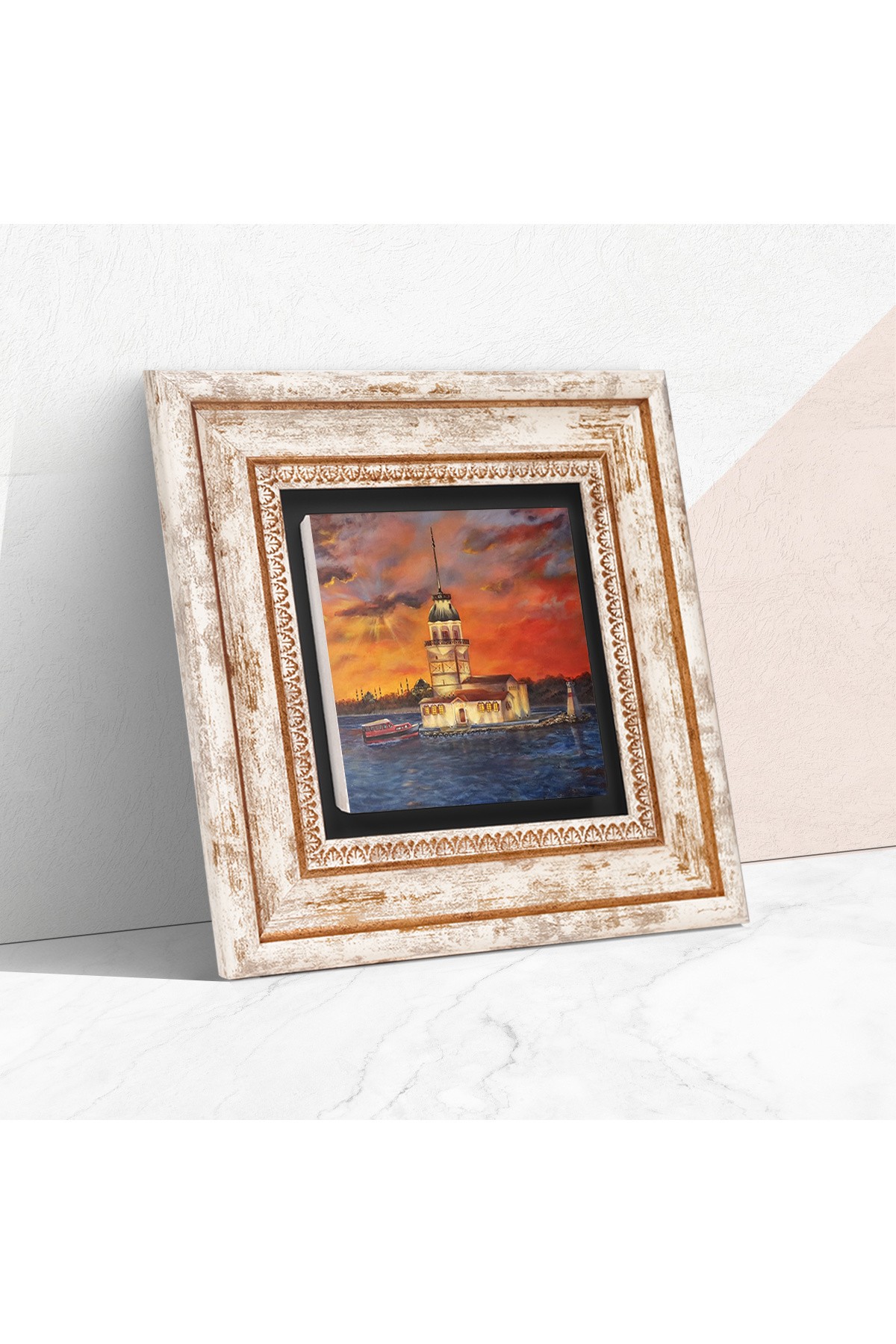 Istanbul Maiden's Tower Stone Wall Painting Framed Wall Decoration Wall Art