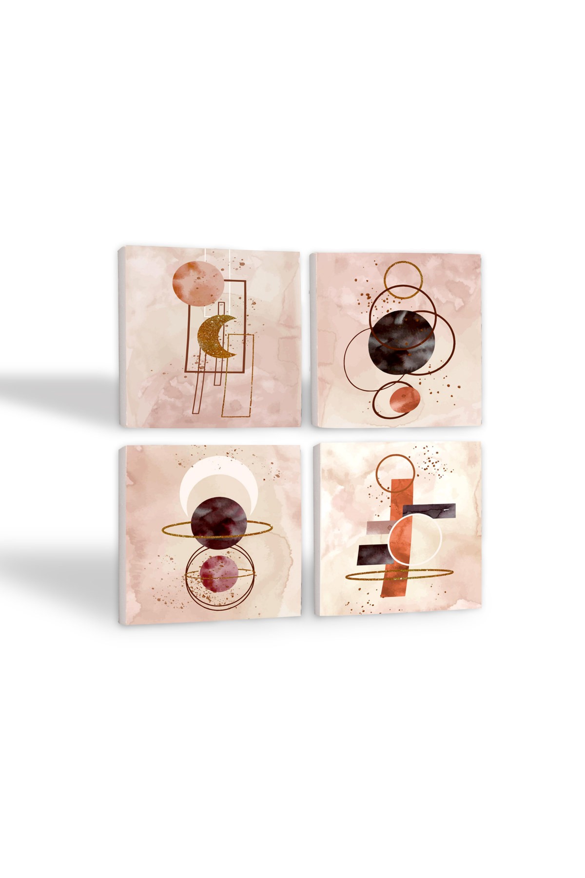 Minimalist Abstract Stone Coasters Desktop Protective Coasters 4 Piece Set 10x10cm Stone Coasters