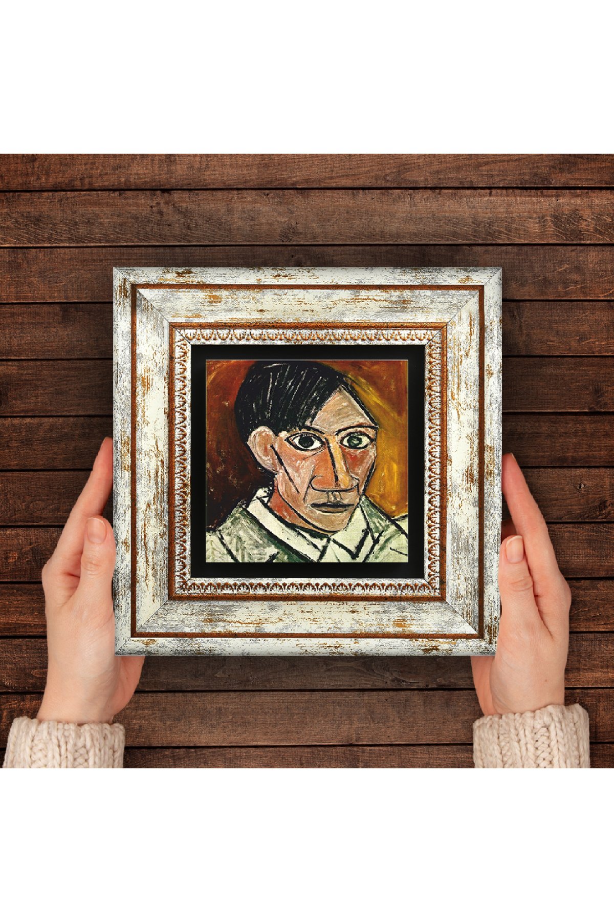 Picasso Self-Portrait Stone Wall Painting Framed Wall Decor Wall Art