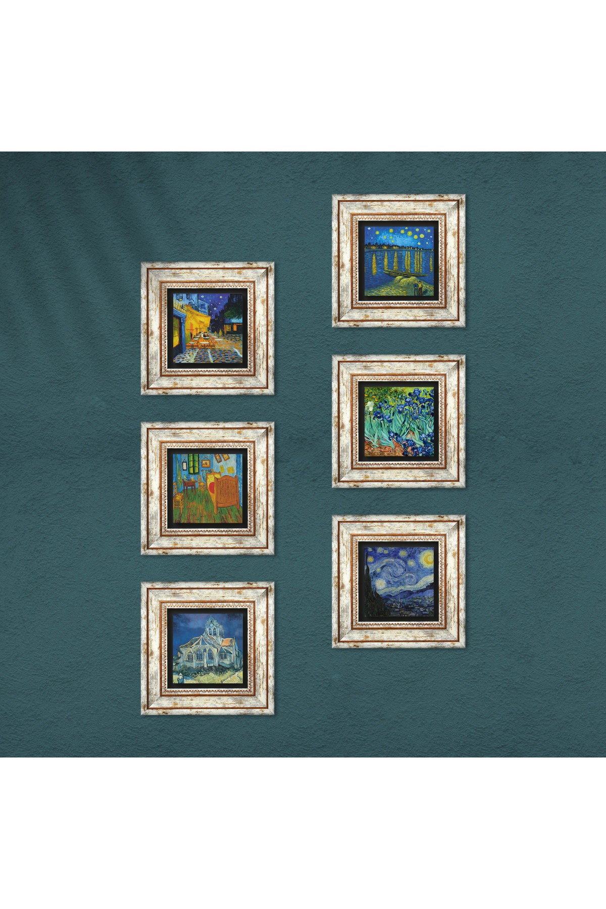 Van Gogh Stone Wall Painting Framed Wall Decor 6 Piece Painting Set Wall Art