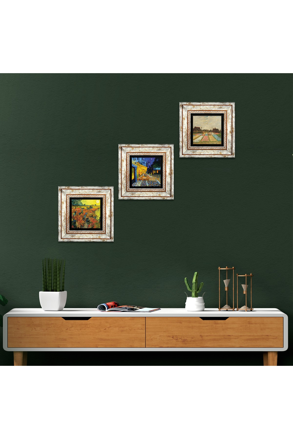 Van Gogh Stone Wall Painting Framed Wall Decor 3 Piece Painting Set Wall Art