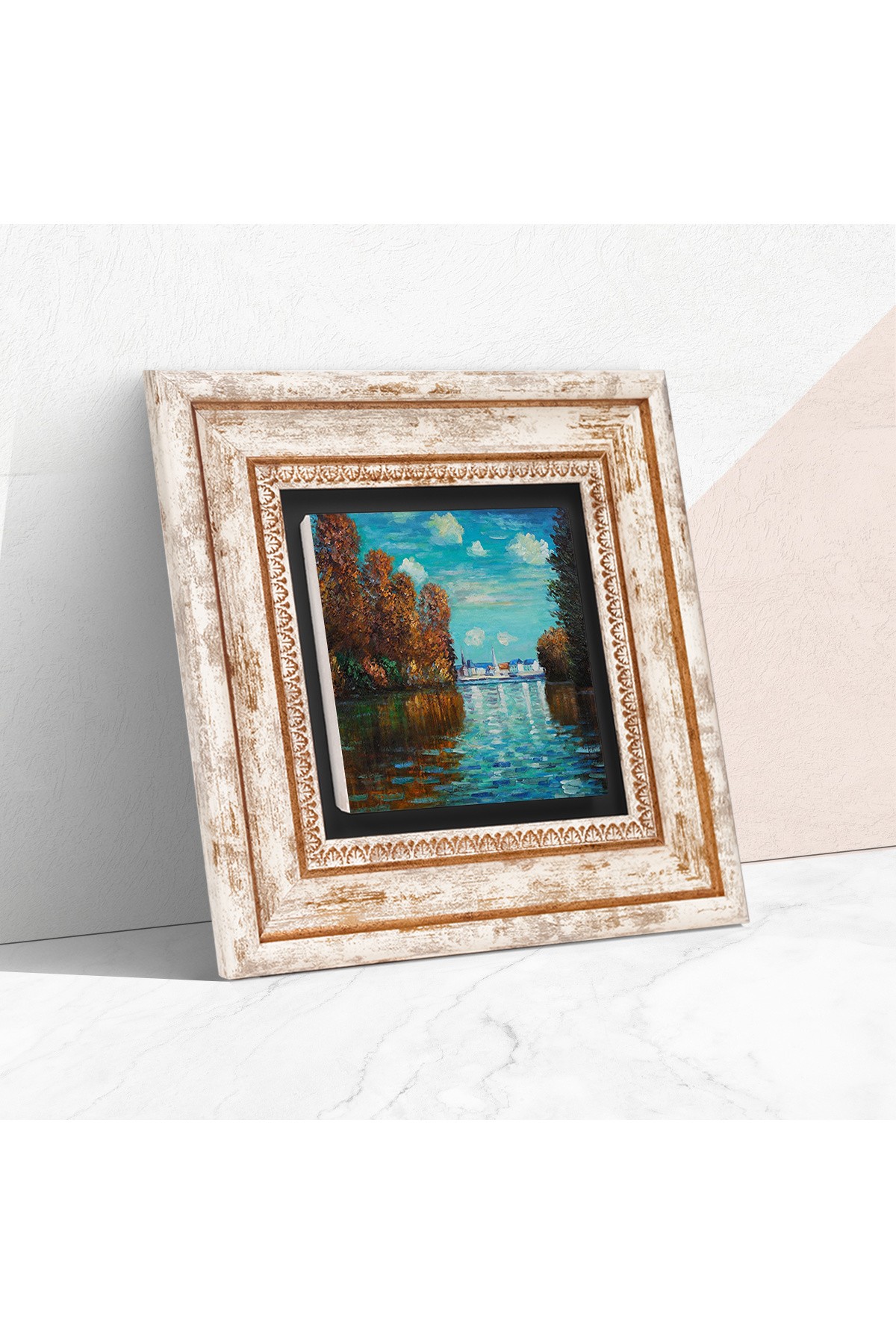 Claude Monet Autumn Stone Wall Painting Framed Wall Decor Wall Art