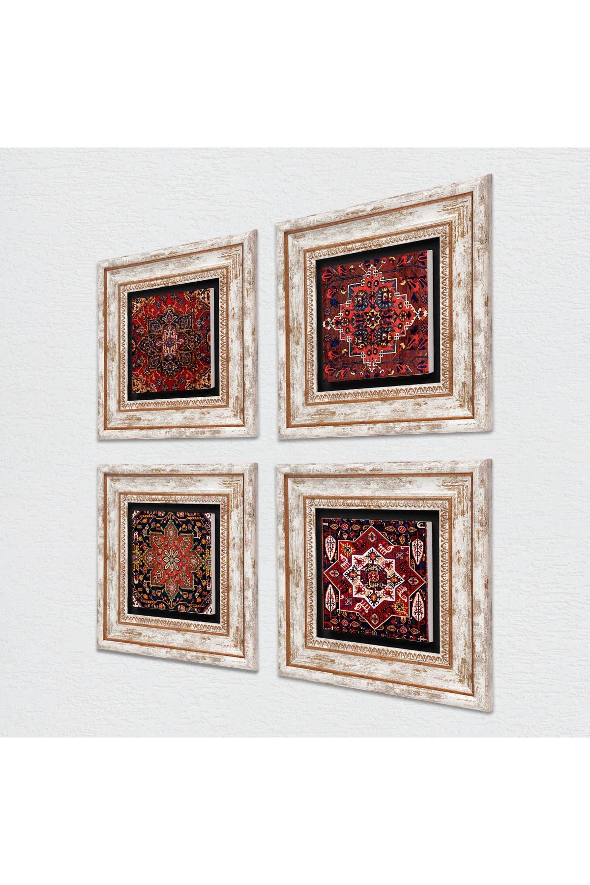 Pattern Stone Wall Painting Framed Wall Decor 4 Piece Painting Set Wall Art