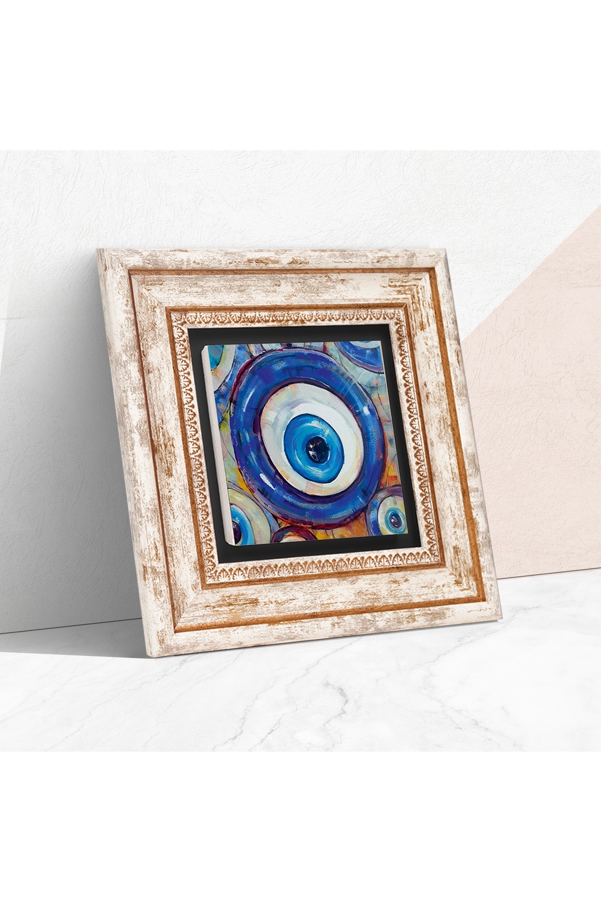 Evil Eye Stone Wall Painting Framed Wall Decoration Wall Art