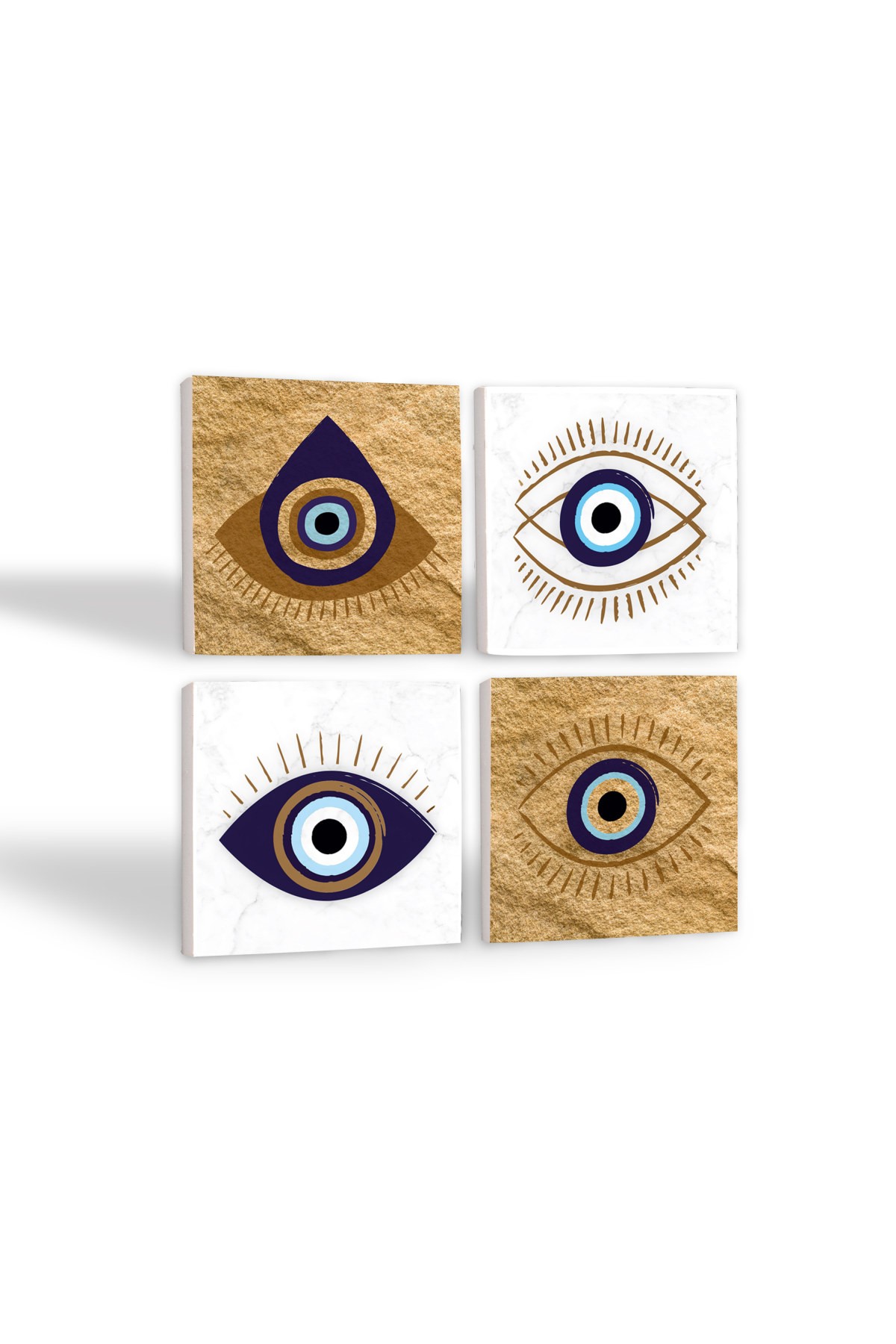 Evil Eye Stone Coaster Desktop Protective Coaster 4 Piece Set 10x10cm Stone Coasters