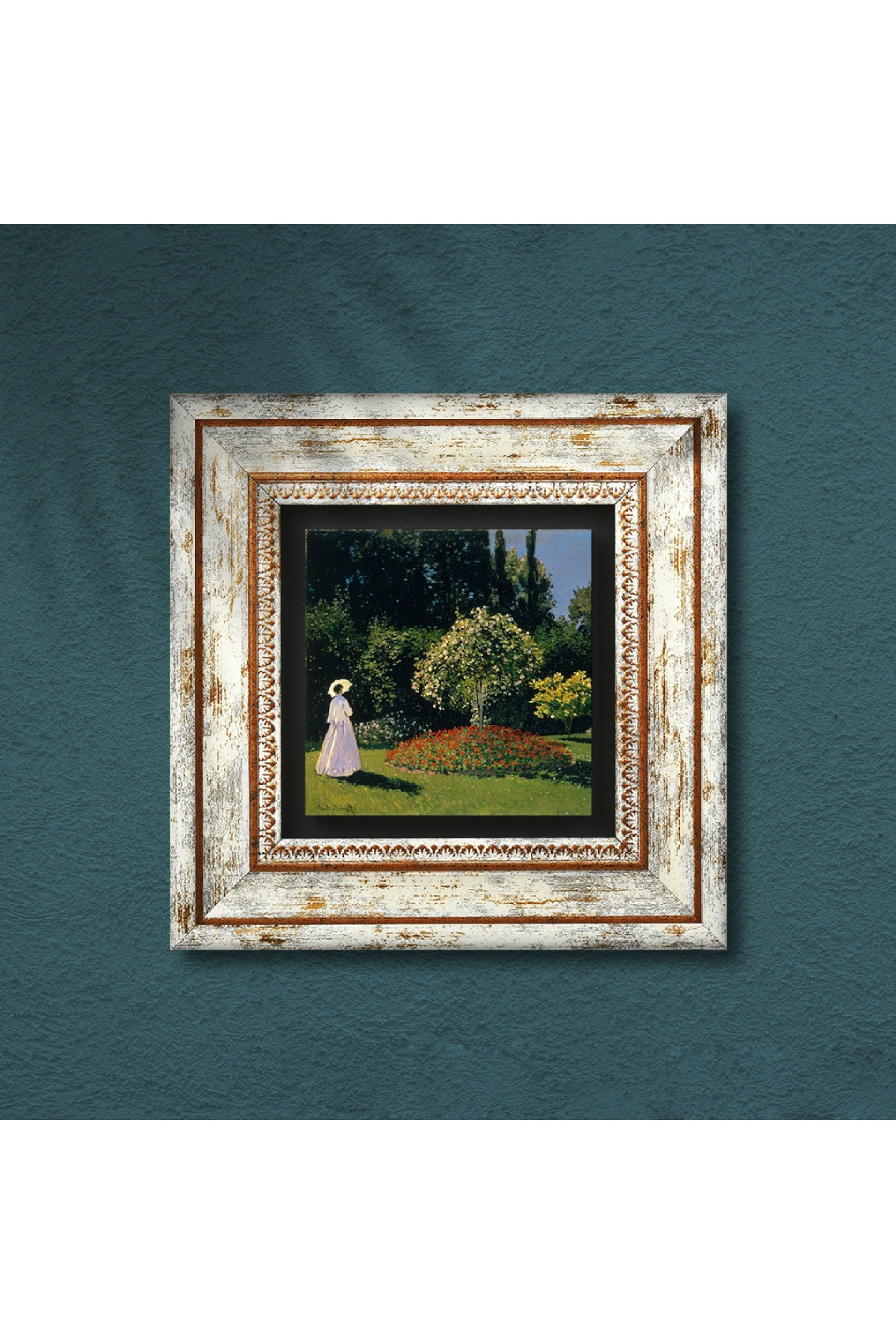 Claude Monet Woman in the Garden Stone Wall Painting Framed Wall Decoration Wall Art