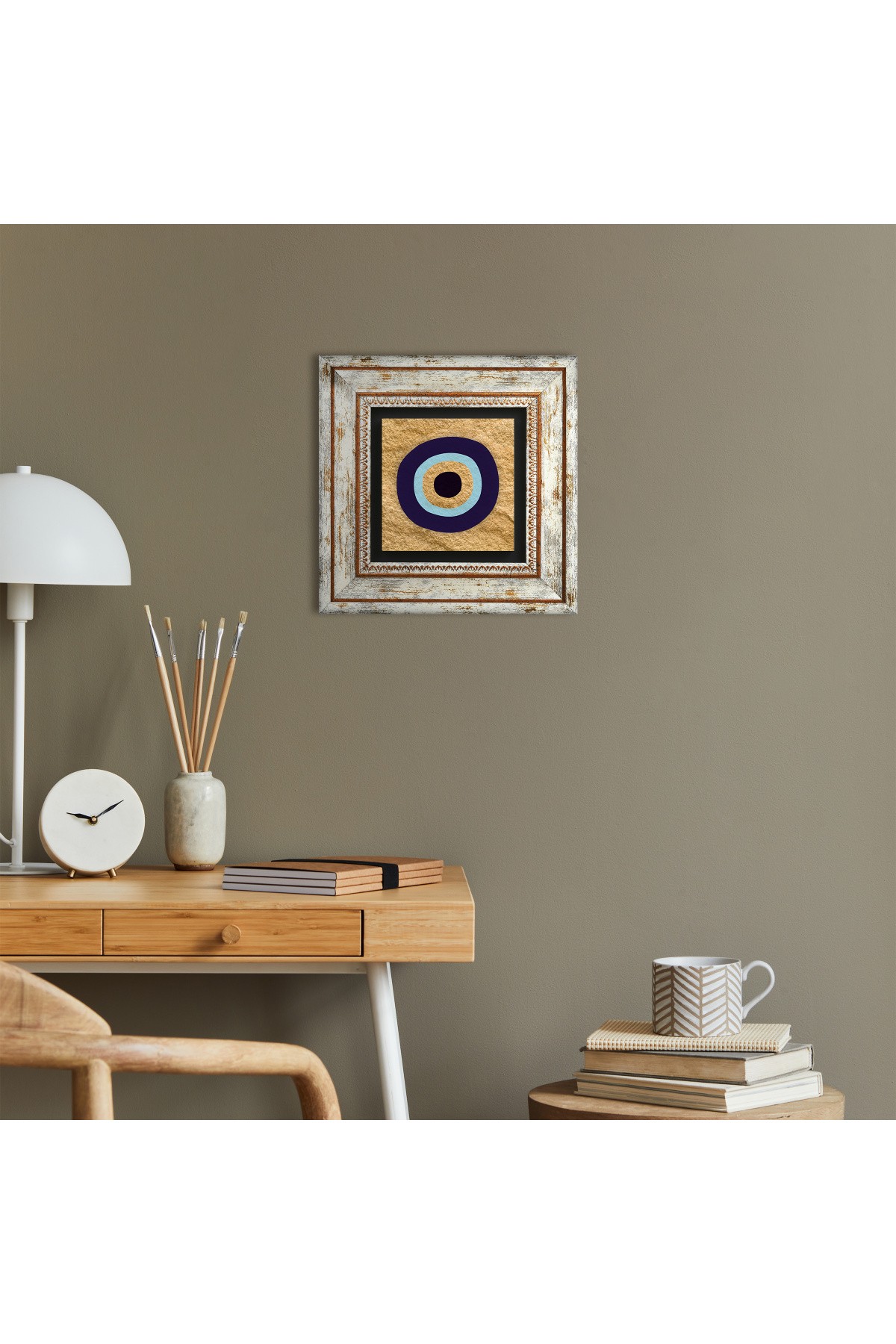 Evil Eye Stone Wall Painting Framed Wall Decoration Wall Art