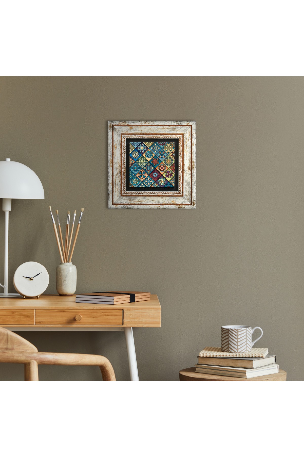 Ethnic Pattern Stone Wall Painting Framed Wall Decor Wall Art