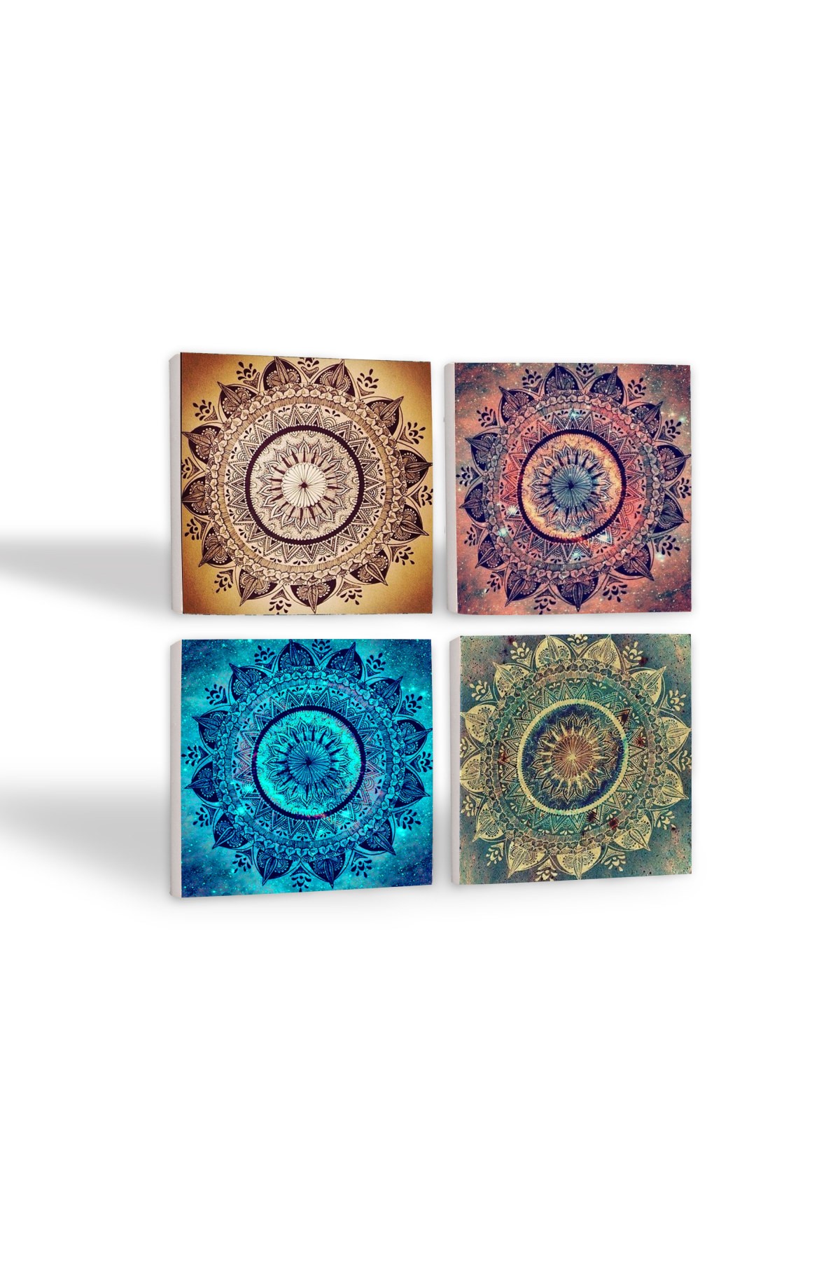 Mandala, Tree of Life Stone Coasters Desktop Protective Coasters 4 Piece Set 10x10cm Stone Coasters