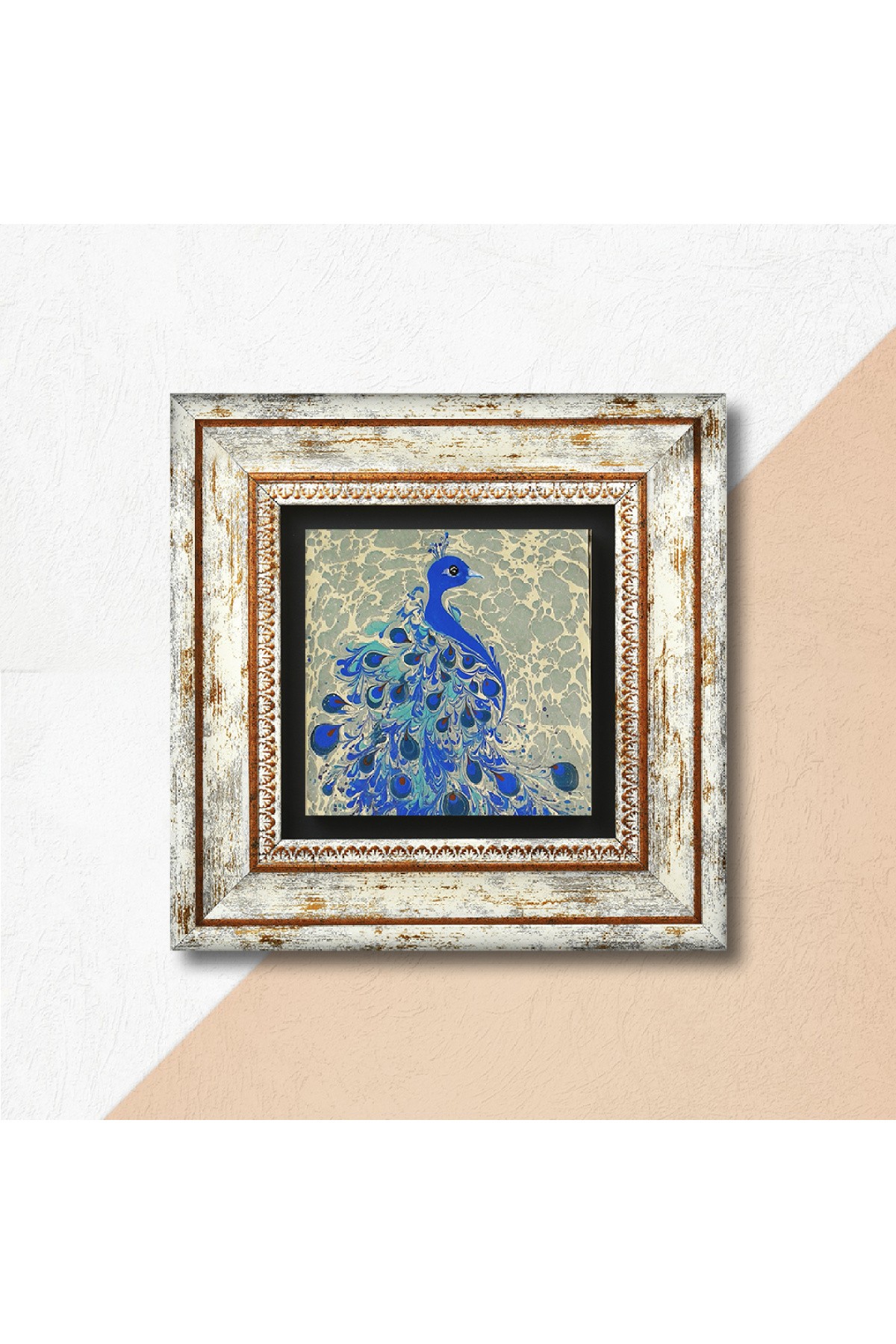 Peacock Stone Wall Painting Framed Wall Decor Wall Art