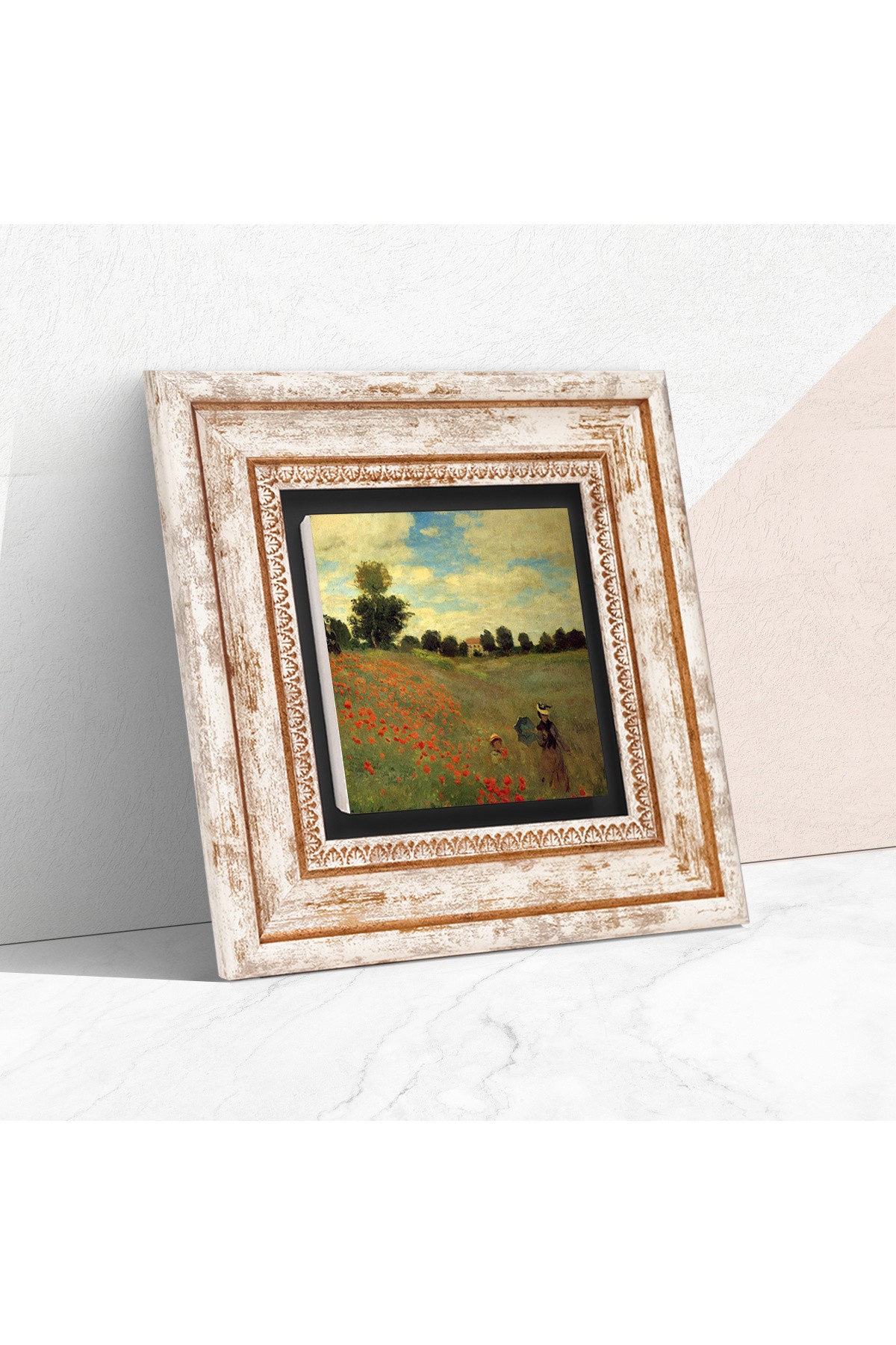 Claude Monet Poppies Stone Wall Painting Framed Wall Decor Wall Art