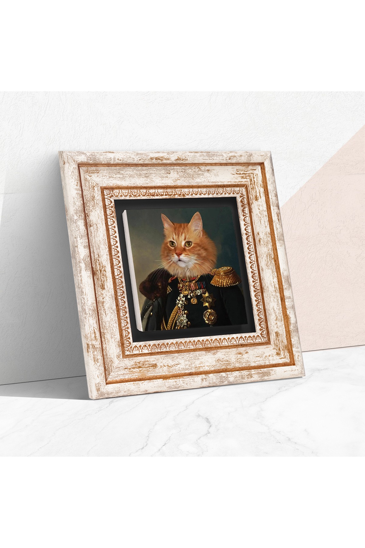 His Excellency with His Paw Stone Wall Painting Framed Wall Decor Wall Art