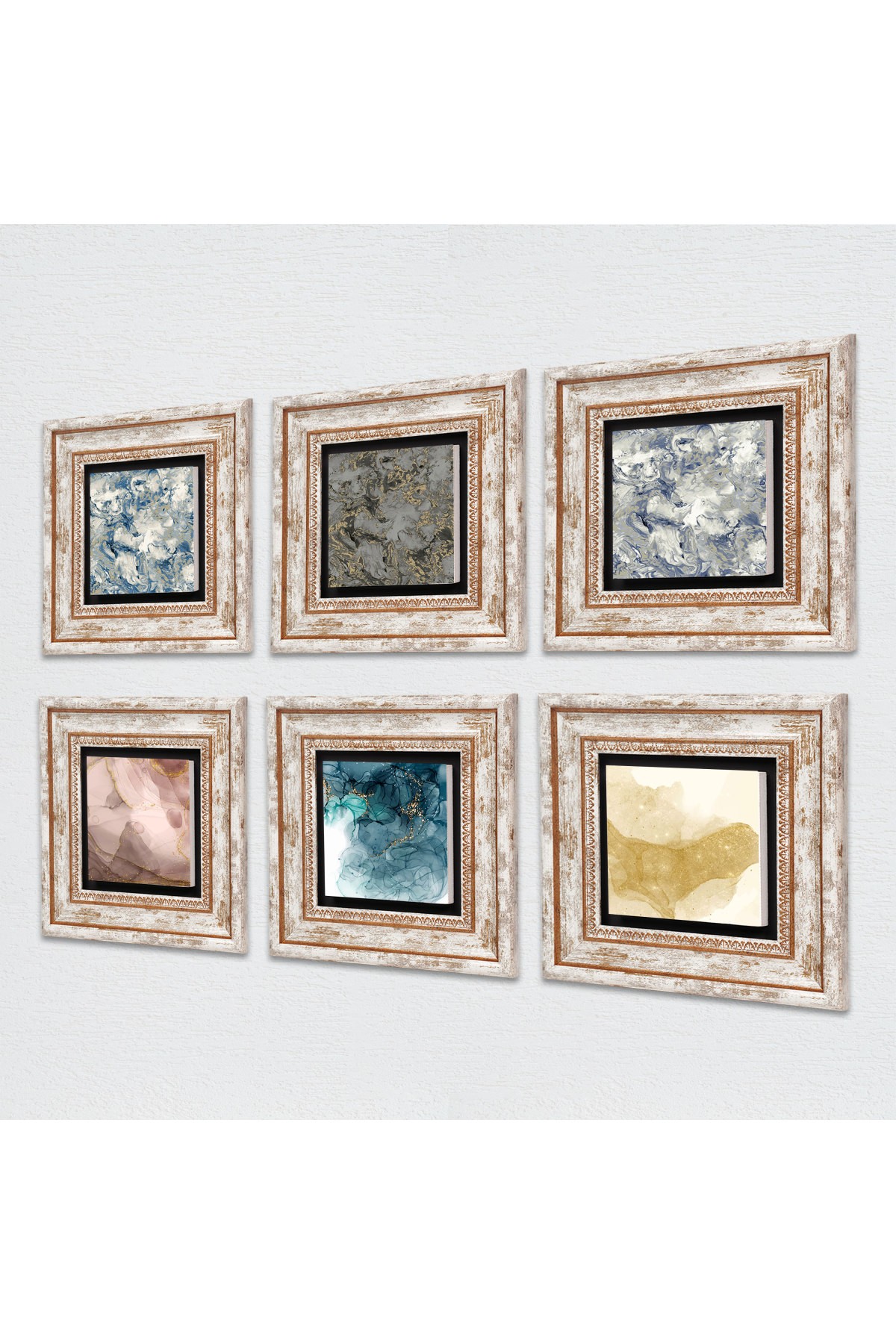 Abstract Art, Pattern Stone Wall Painting Framed Wall Decor 6 Piece Painting Set Wall Art