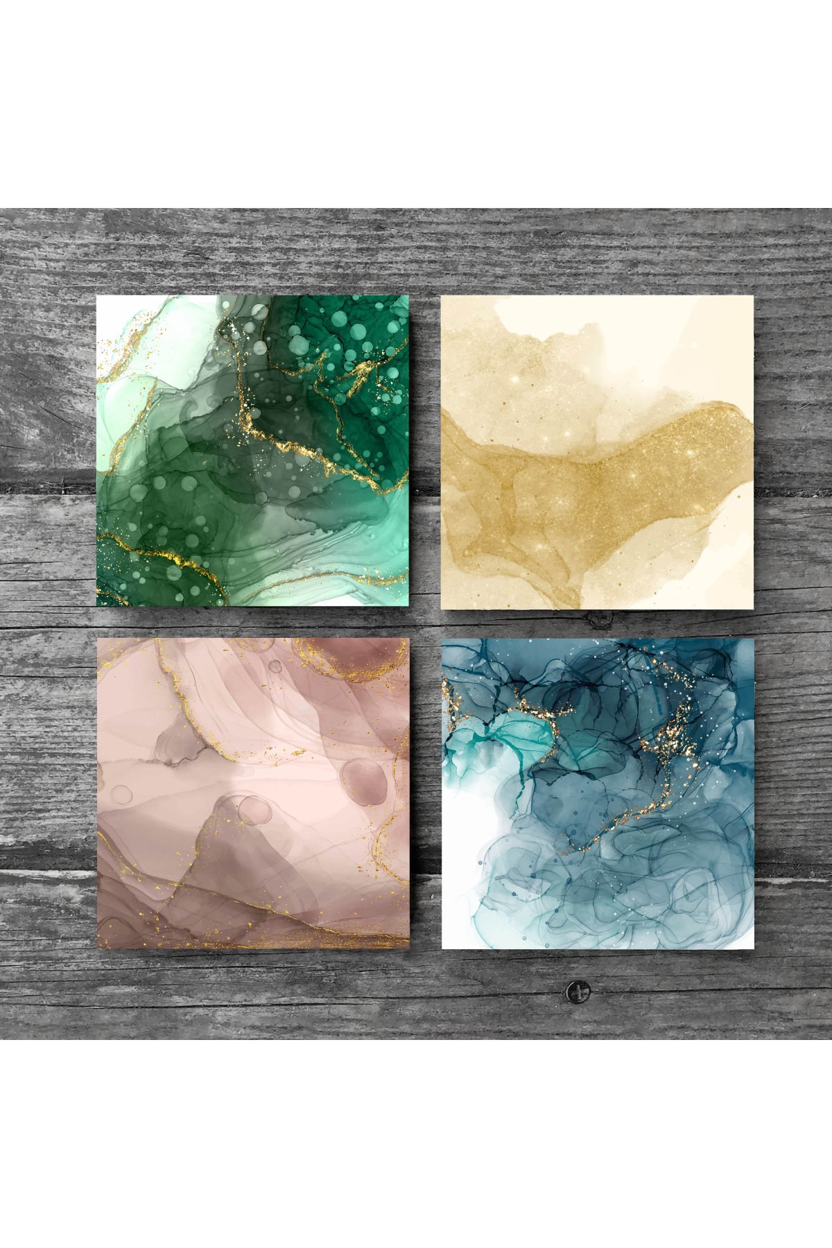 Abstract Art Stone Coasters Desktop Protective Coasters 4 Piece Set 10x10cm Stone Coasters