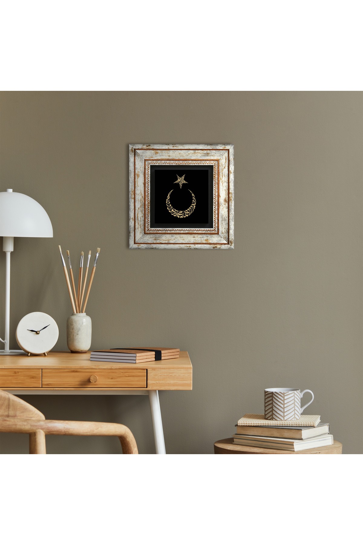 Moon Star Stone Wall Painting Framed Wall Decoration Wall Art