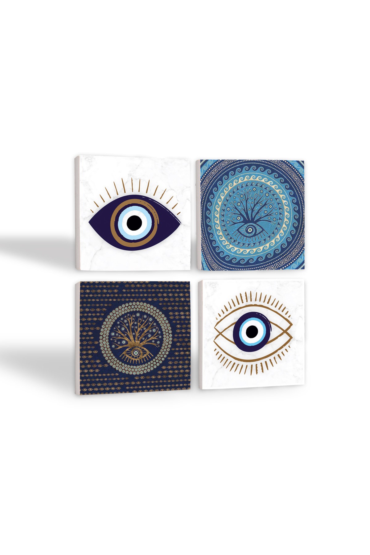 Evil Eye Stone Coaster Desktop Protective Coaster 4 Piece Set 10x10cm Stone Coasters