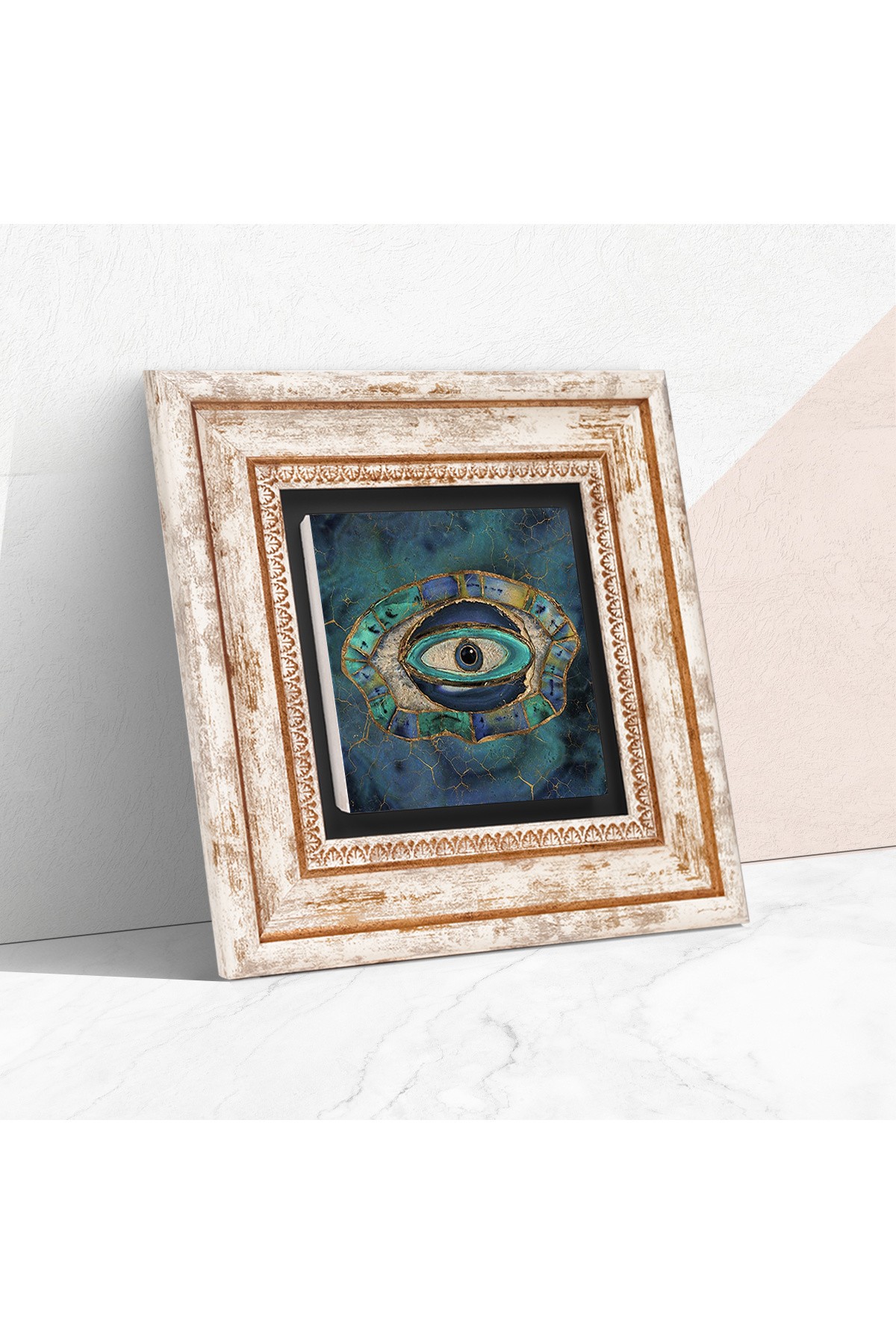 Evil Eye Stone Wall Painting Framed Wall Decoration Wall Art