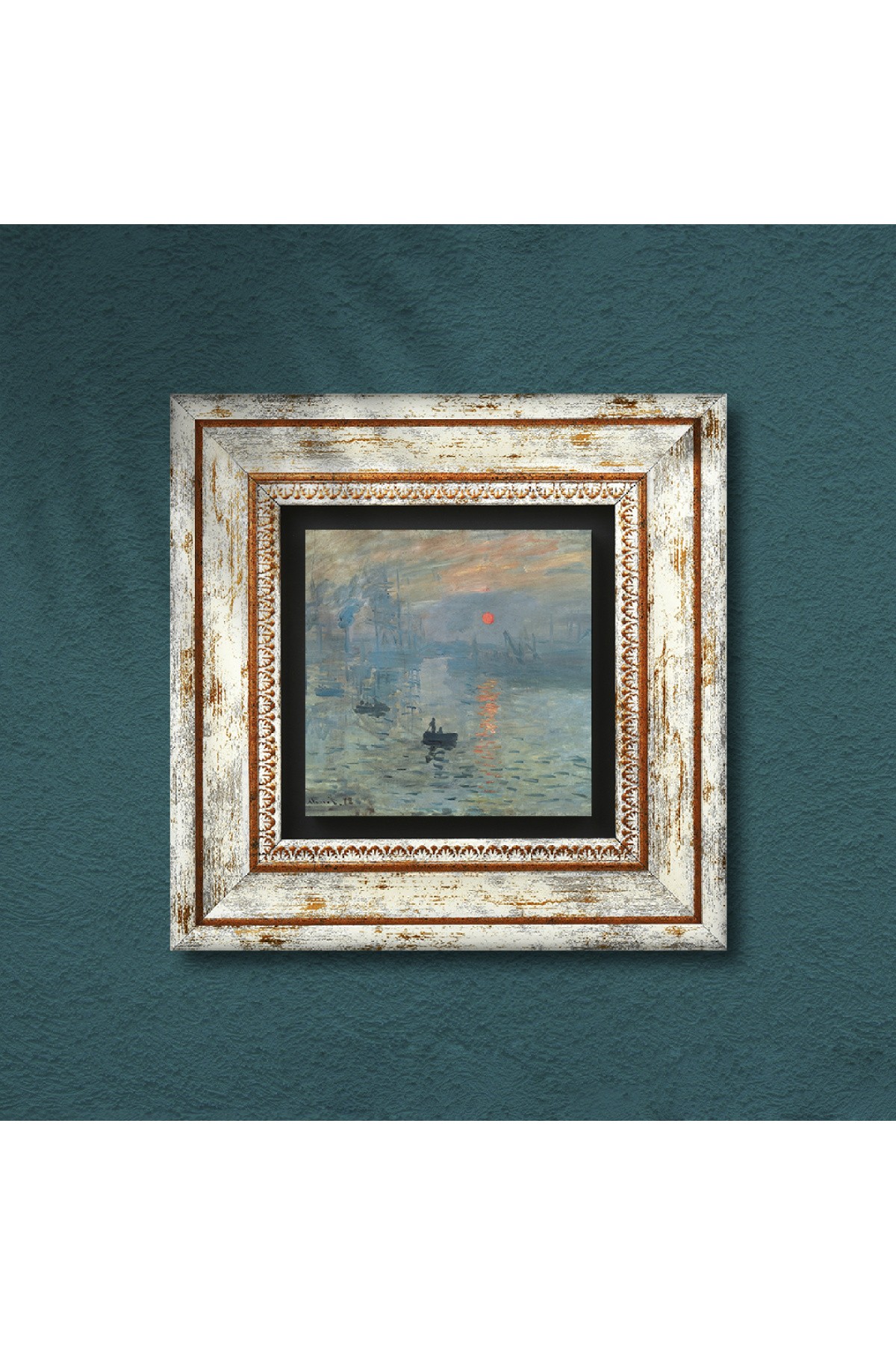 Claude Monet Impression Sunrise Stone Wall Painting Framed Wall Decor Wall Art