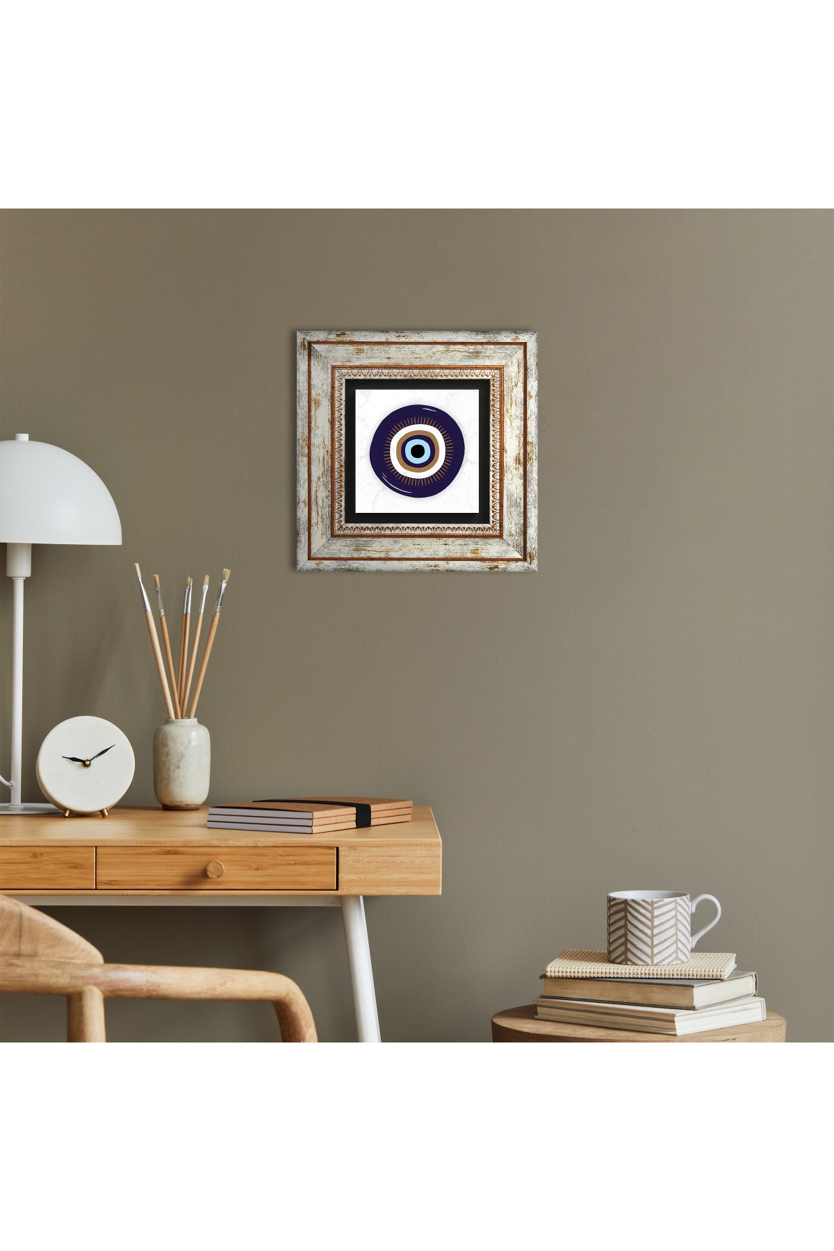 Evil Eye Stone Wall Painting Framed Wall Decoration Wall Art