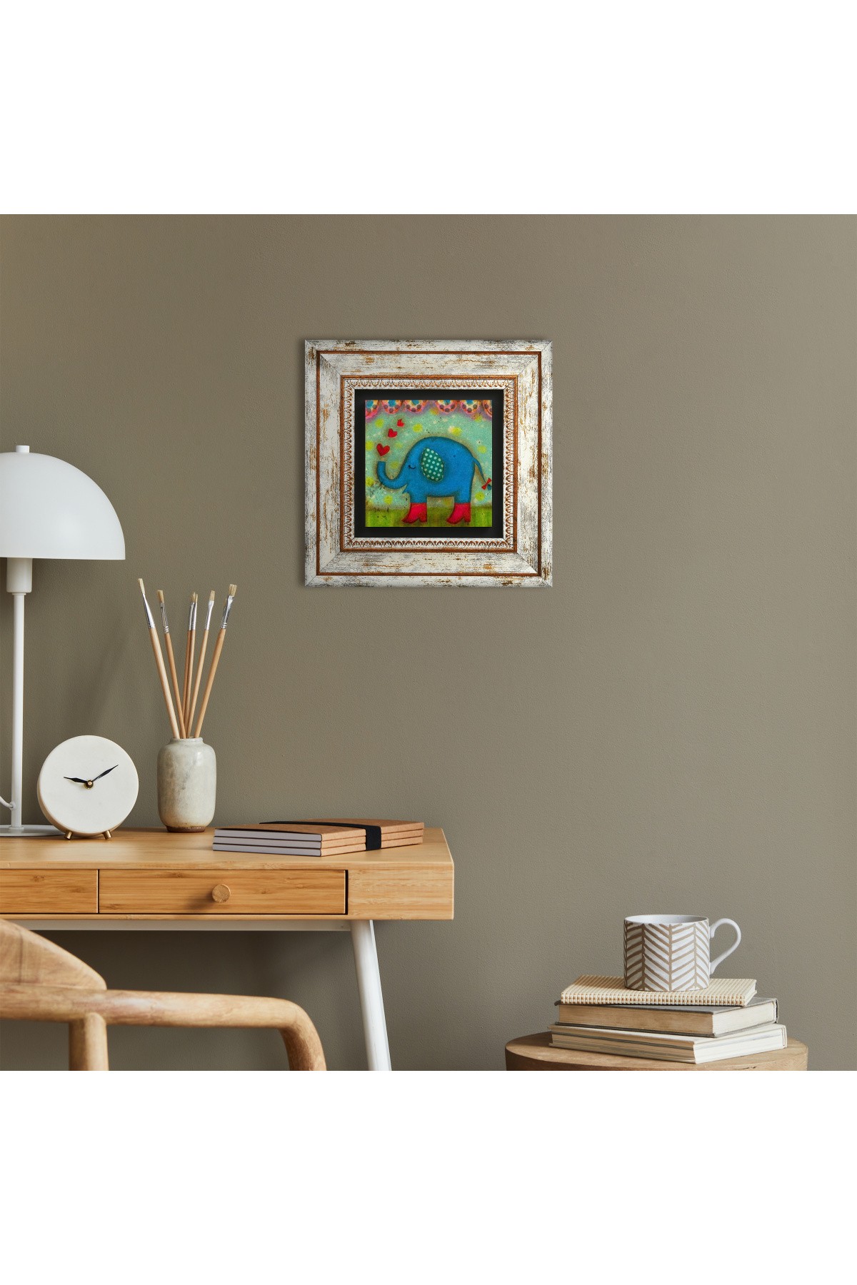 Elephant Stone Wall Painting Framed Wall Decor Wall Art