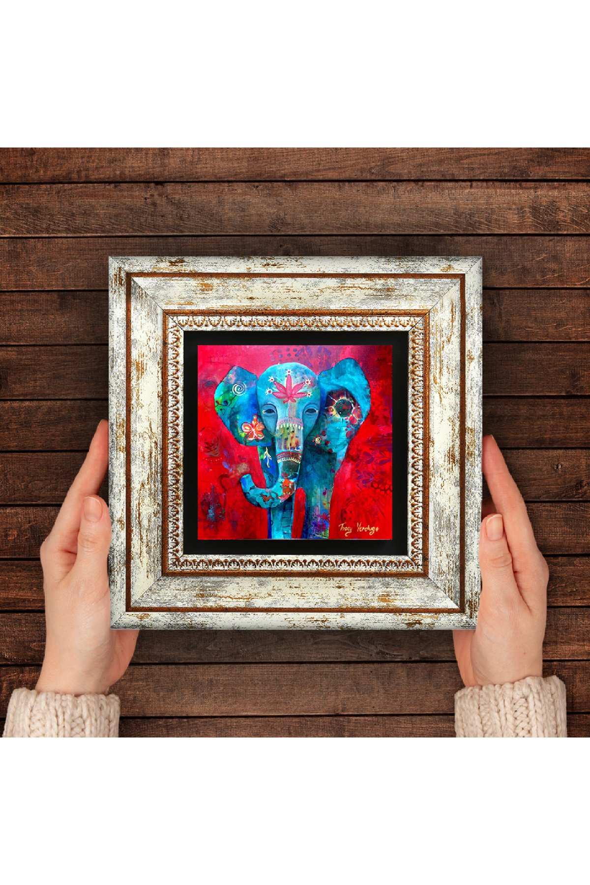 Elephant Stone Wall Painting Framed Wall Decor Wall Art