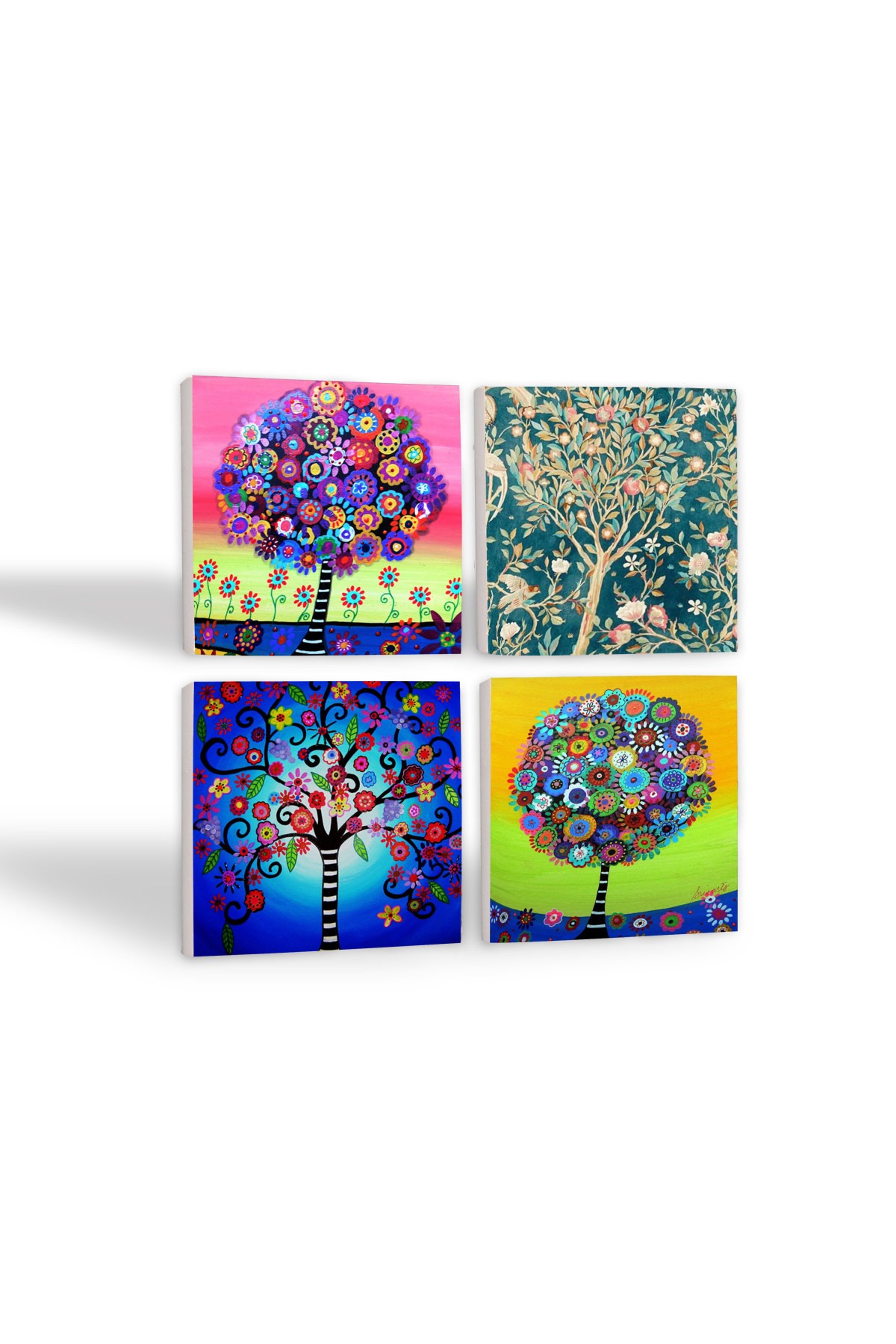 Tree of Life Stone Coasters Desktop Protective Coasters 4 Piece Set 10x10cm Stone Coasters